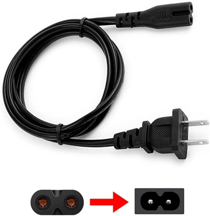 LORDTRONICS 3ft non-polarized cord coiled beside electronics, ready replacement