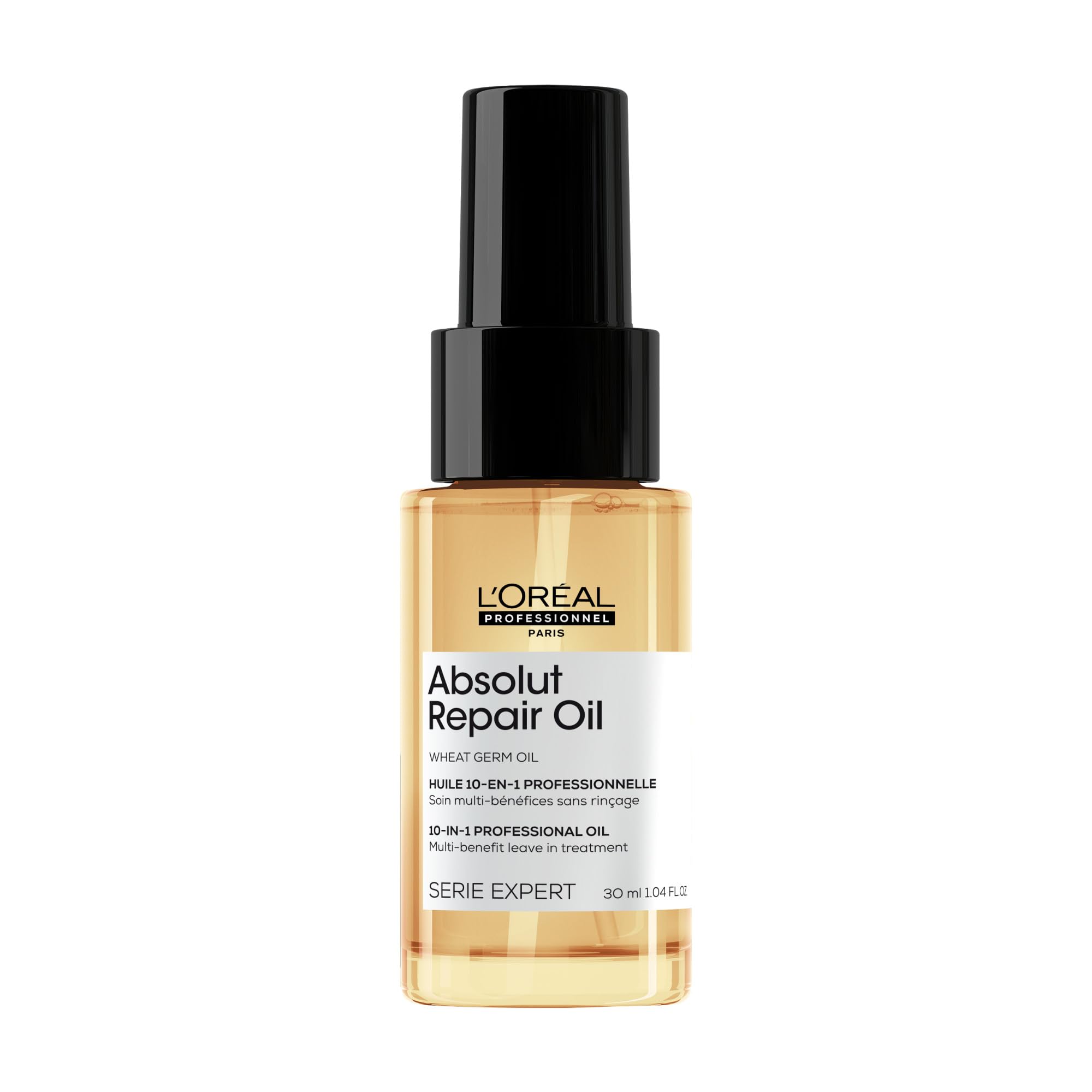 L’Oréal Absolut Repair 10-in-1 Oil bottle for nourished, shiny hair.
