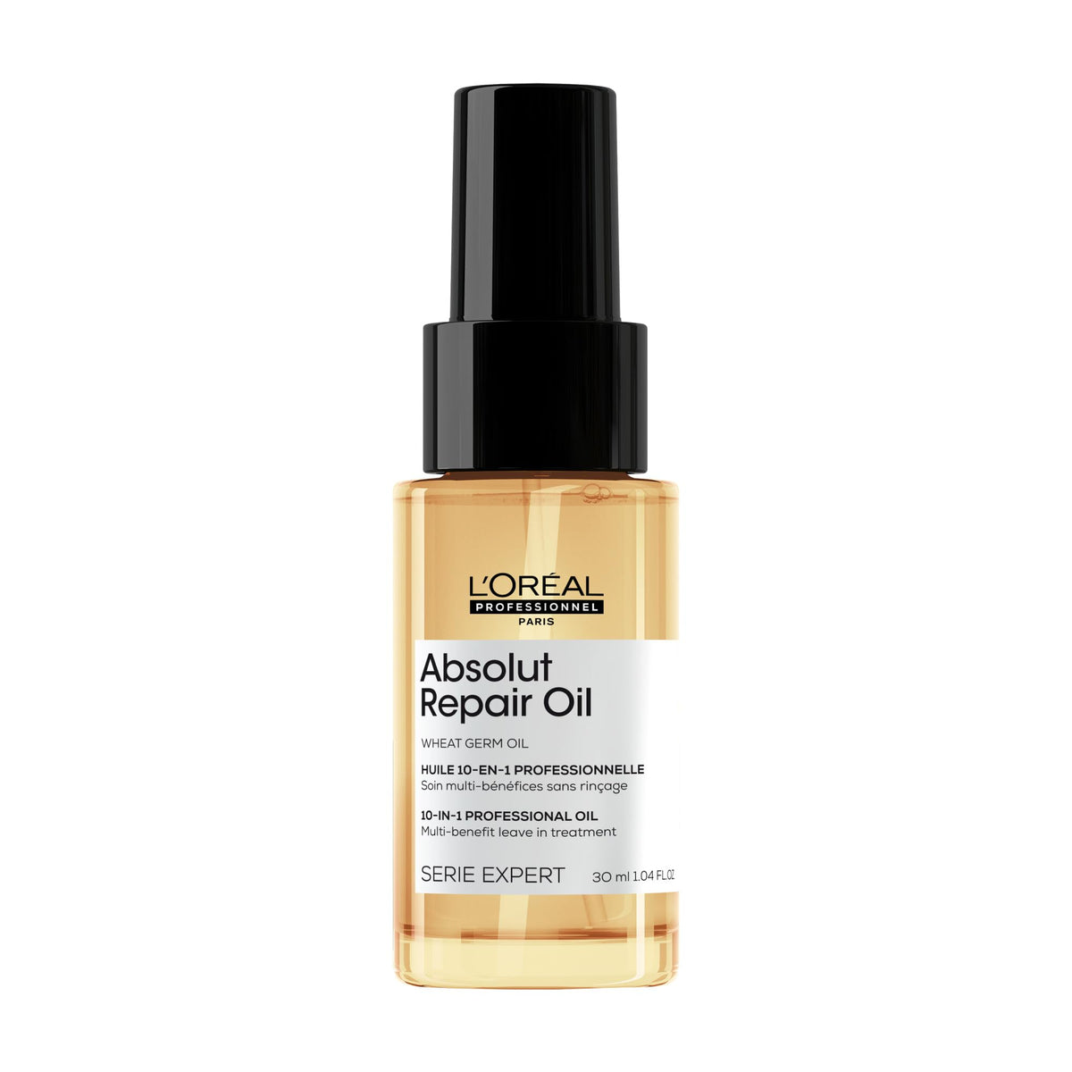 L’Oréal Absolut Repair 10-in-1 Oil bottle for nourished, shiny hair.