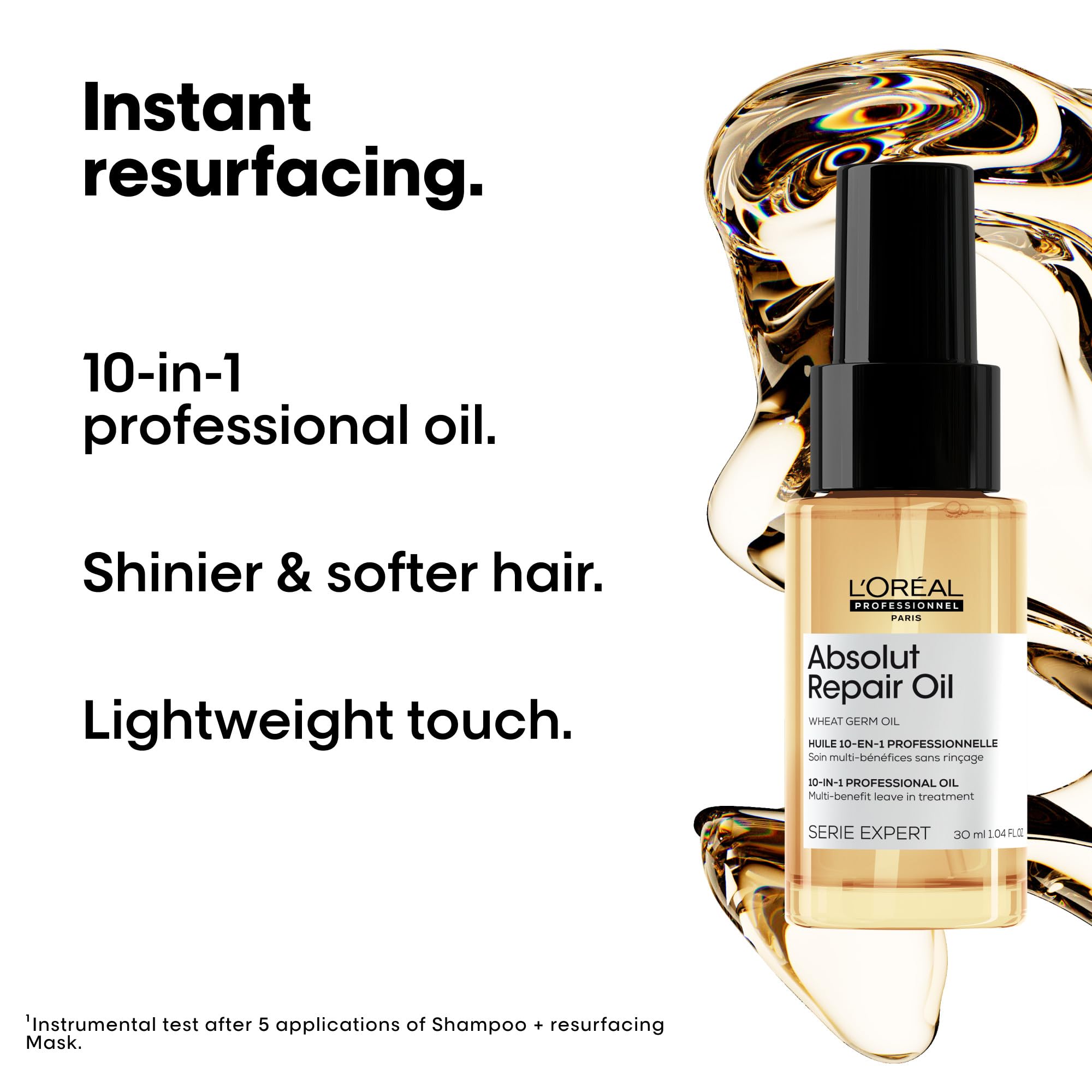 Mid-lengths to ends hydration with Absolut Repair 10-in-1 oil.
