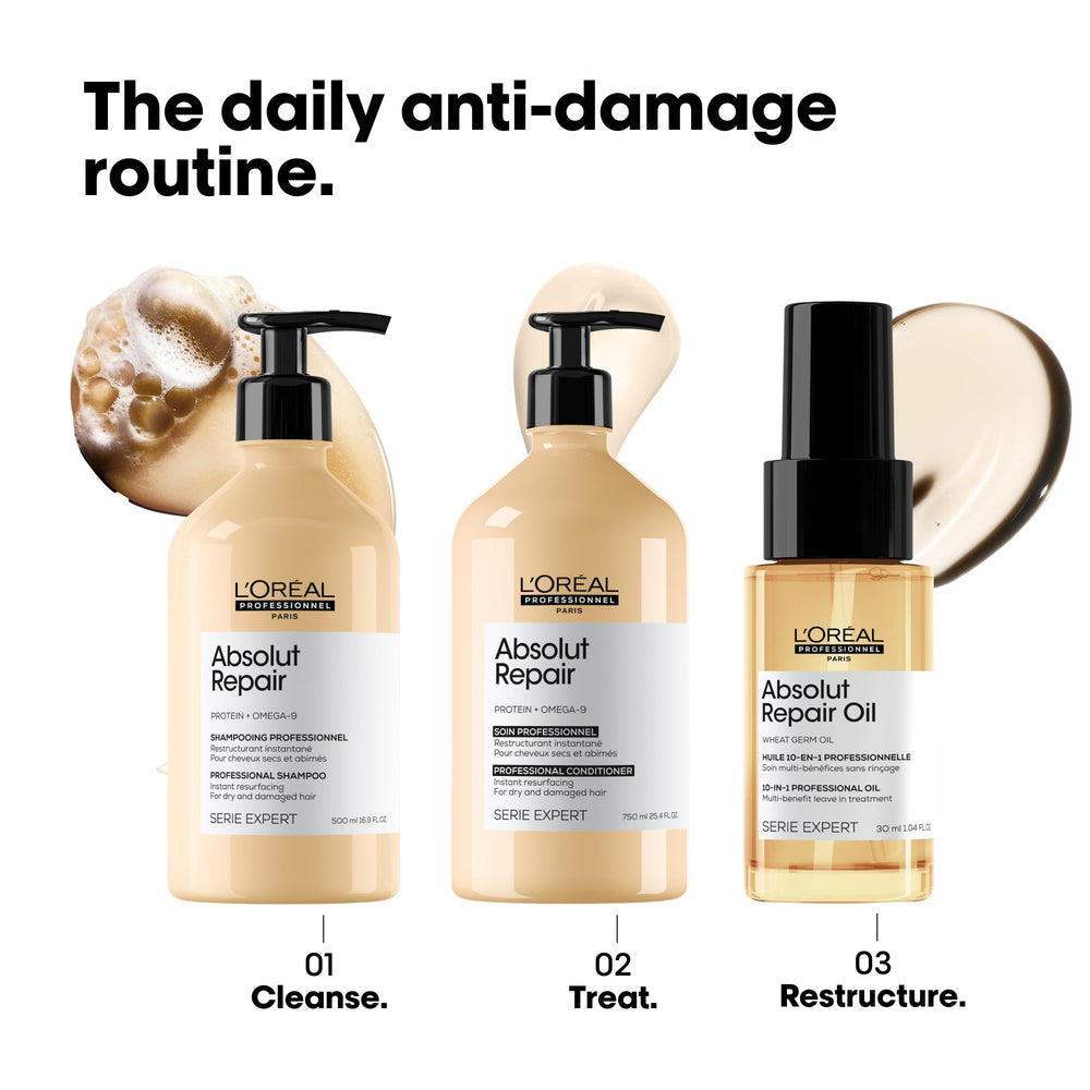 Omega-9 enriched formula protects and coats hair for lasting shine.