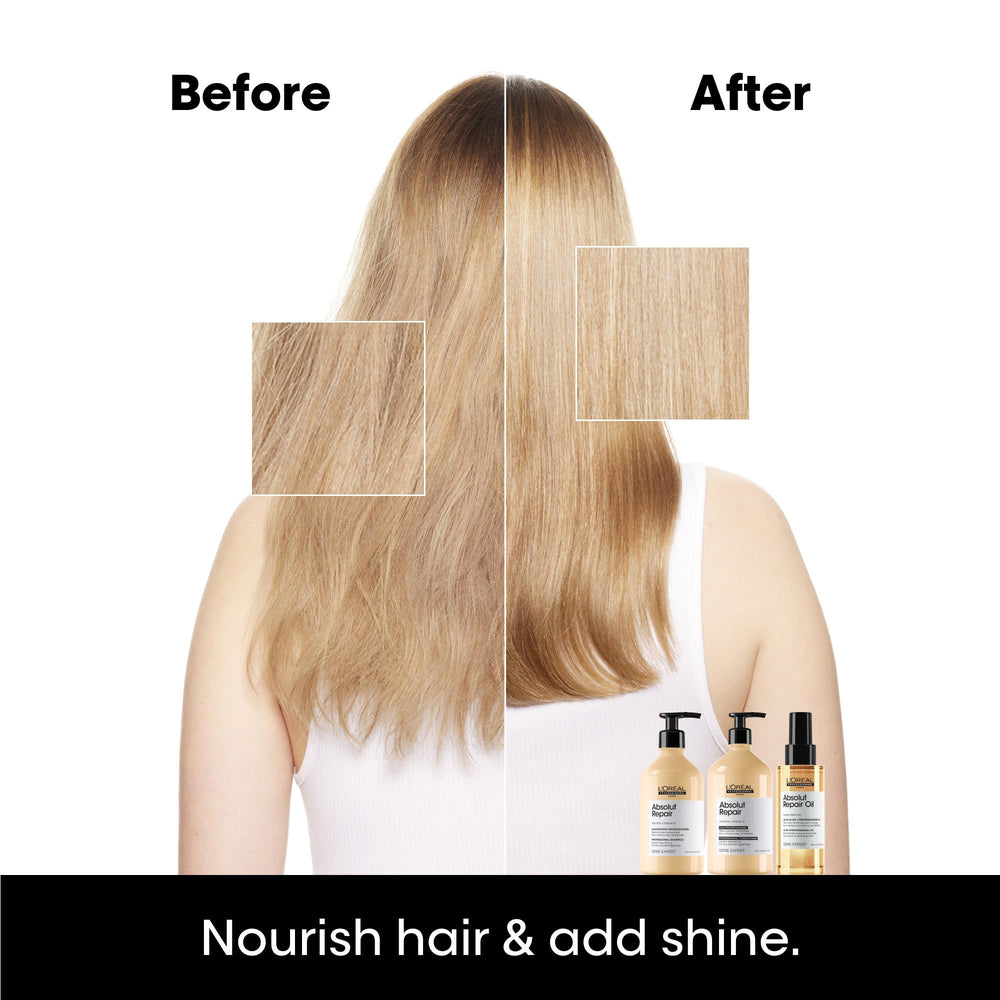 Applying Absolut Repair oil on towel-dried hair for smooth mid-lengths and ends.