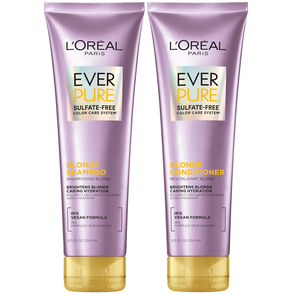 L'Oreal Paris EverPure Blonde shampoo bottle for color-treated hair cleansing.