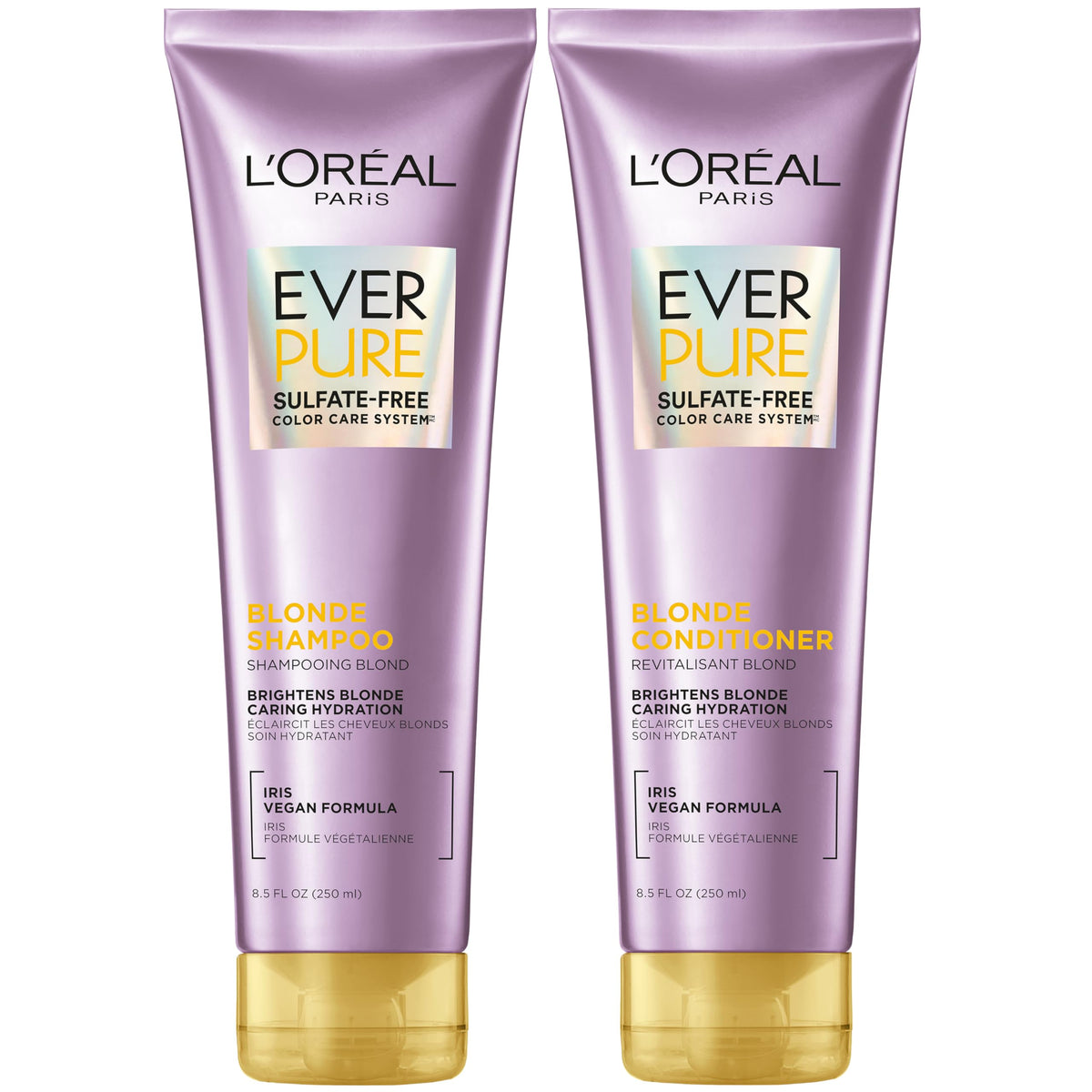 L'Oreal Paris EverPure Blonde shampoo bottle for color-treated hair cleansing.