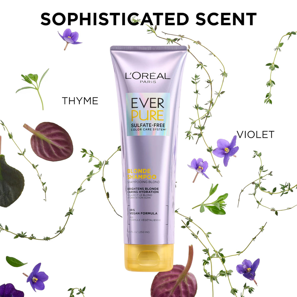 L'Oreal Paris EverPure close-up showing hair moisture and hydration.