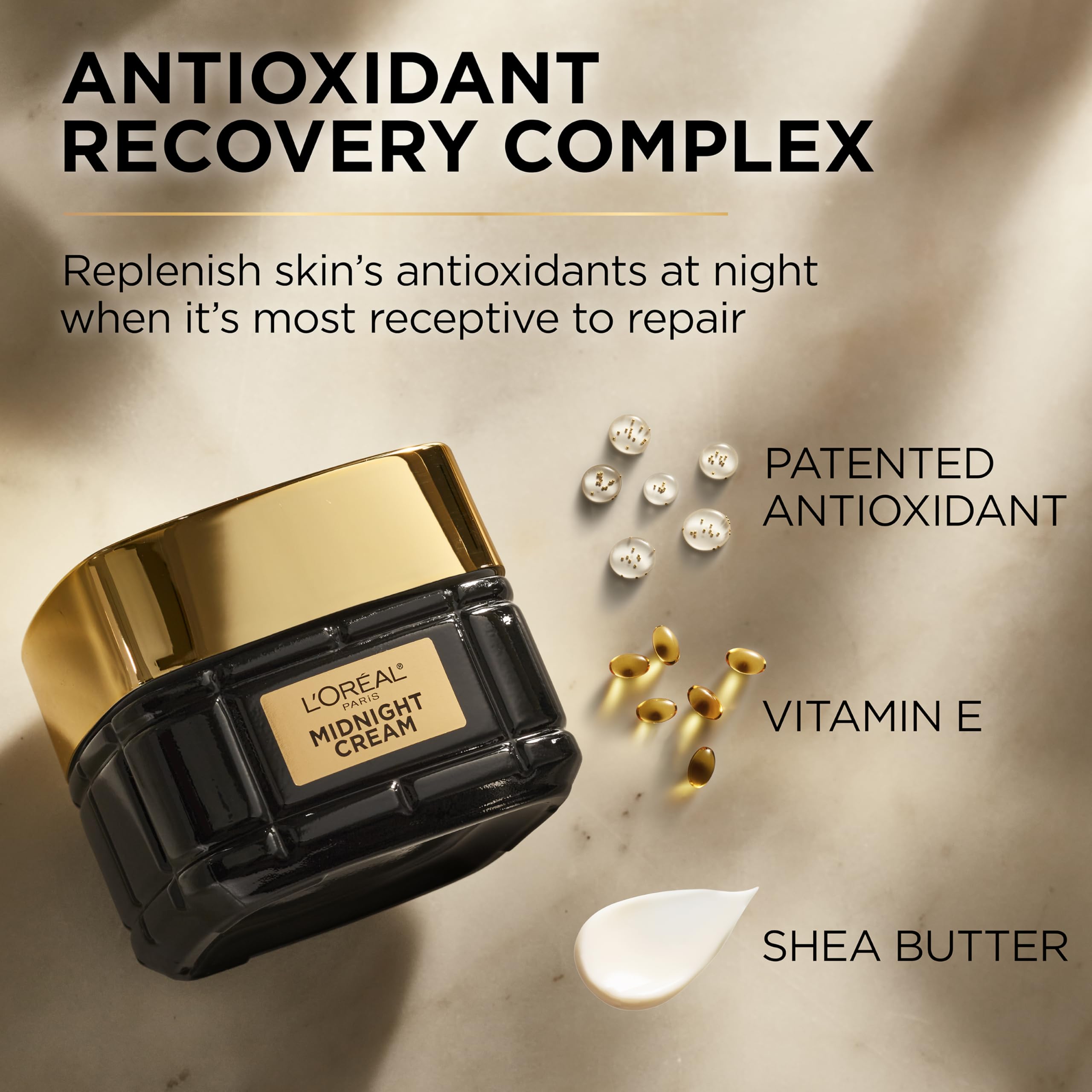 Fragrance-free label on Age Perfect Midnight Cream indicating sensitive-skin friendly formula
