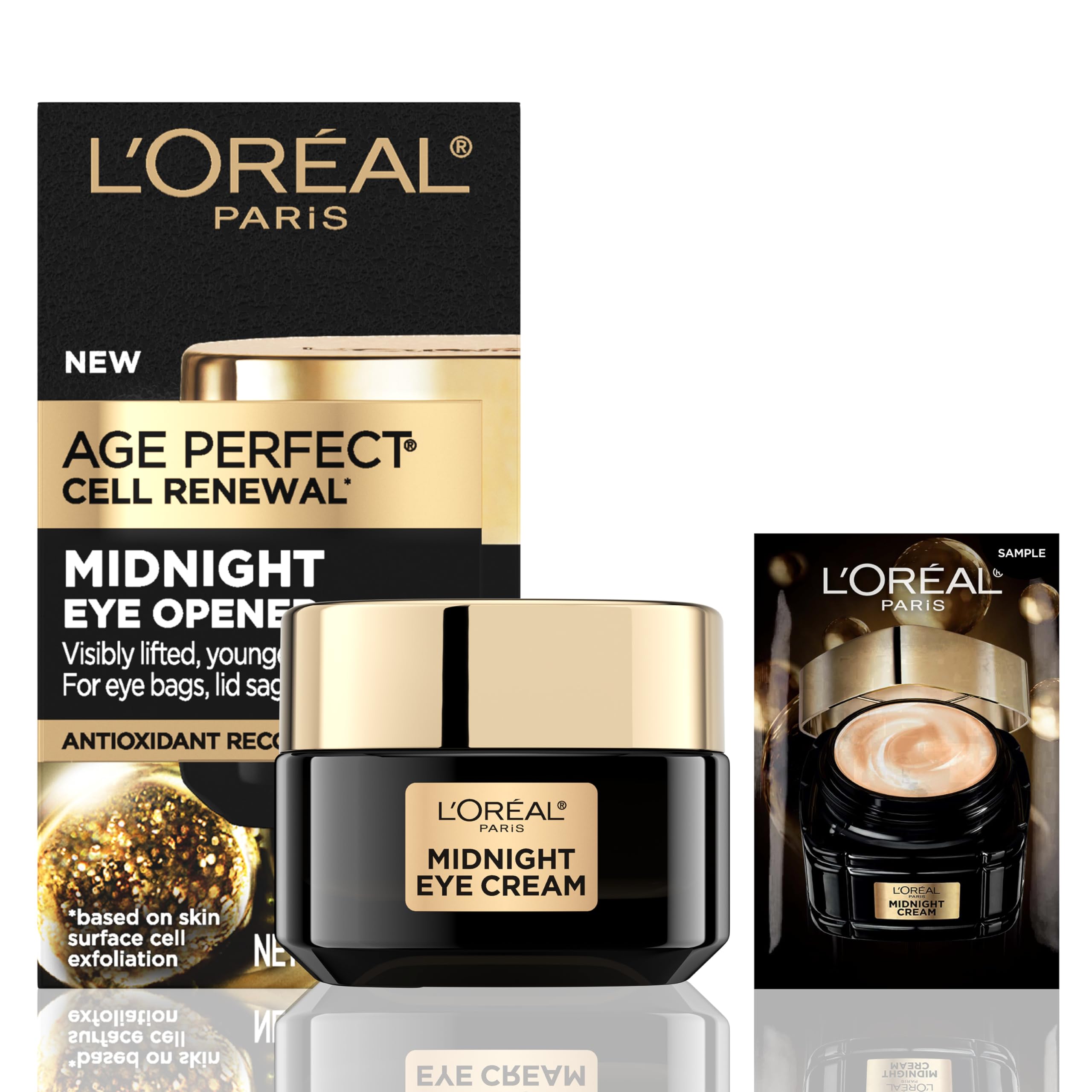 L'Oreal Paris Age Perfect Midnight Eye Cream jar close-up for rich night-time eye care