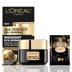 L'Oreal Paris Age Perfect Midnight Eye Cream jar close-up for rich night-time eye care