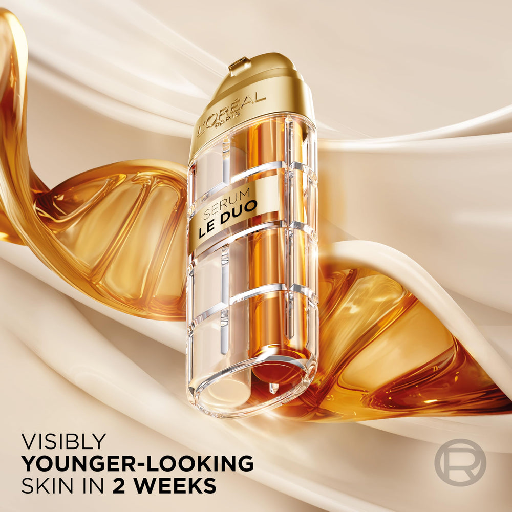Gold packaging highlights premium skincare moment.