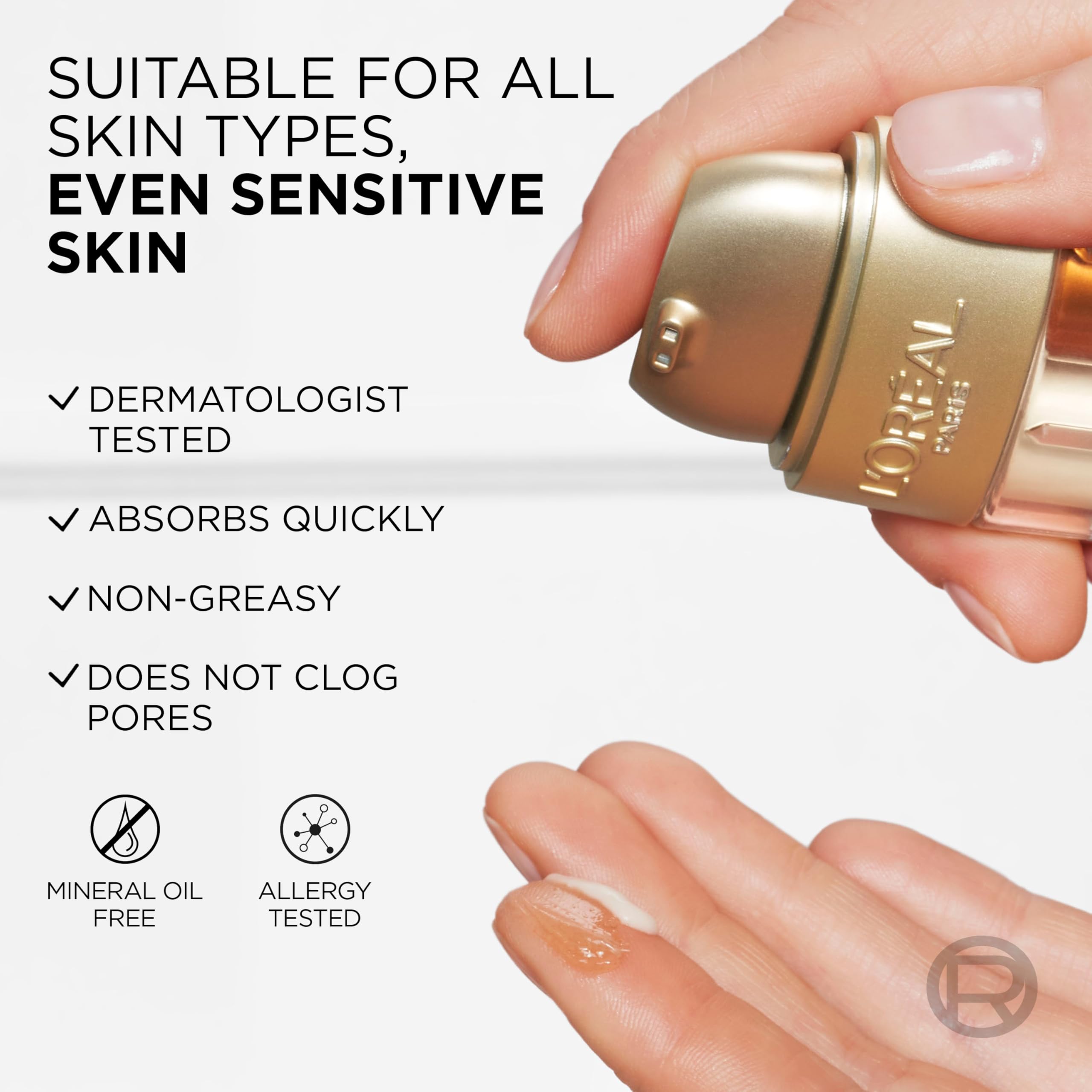 Translucent serum layer delivering lightweight hydration and glow.
