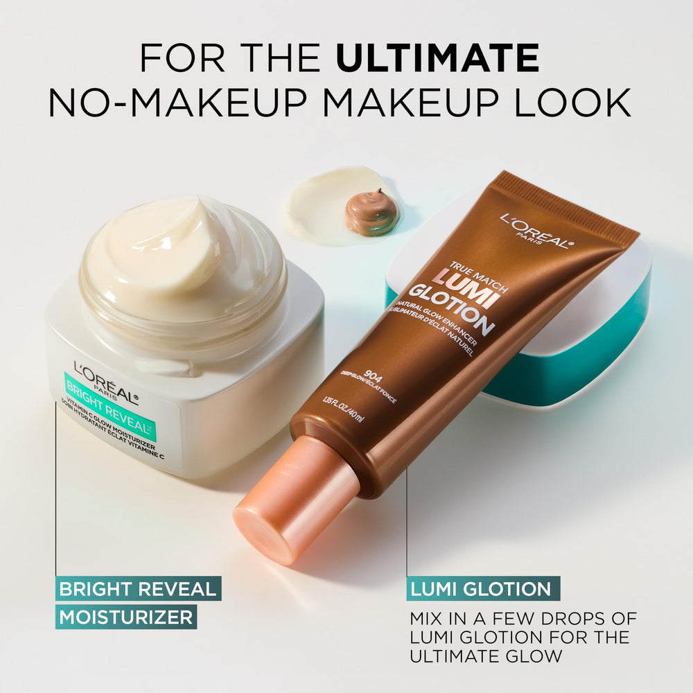 L'Oreal Paris Bright Reveal moisturizer used in morning routine for radiant skin