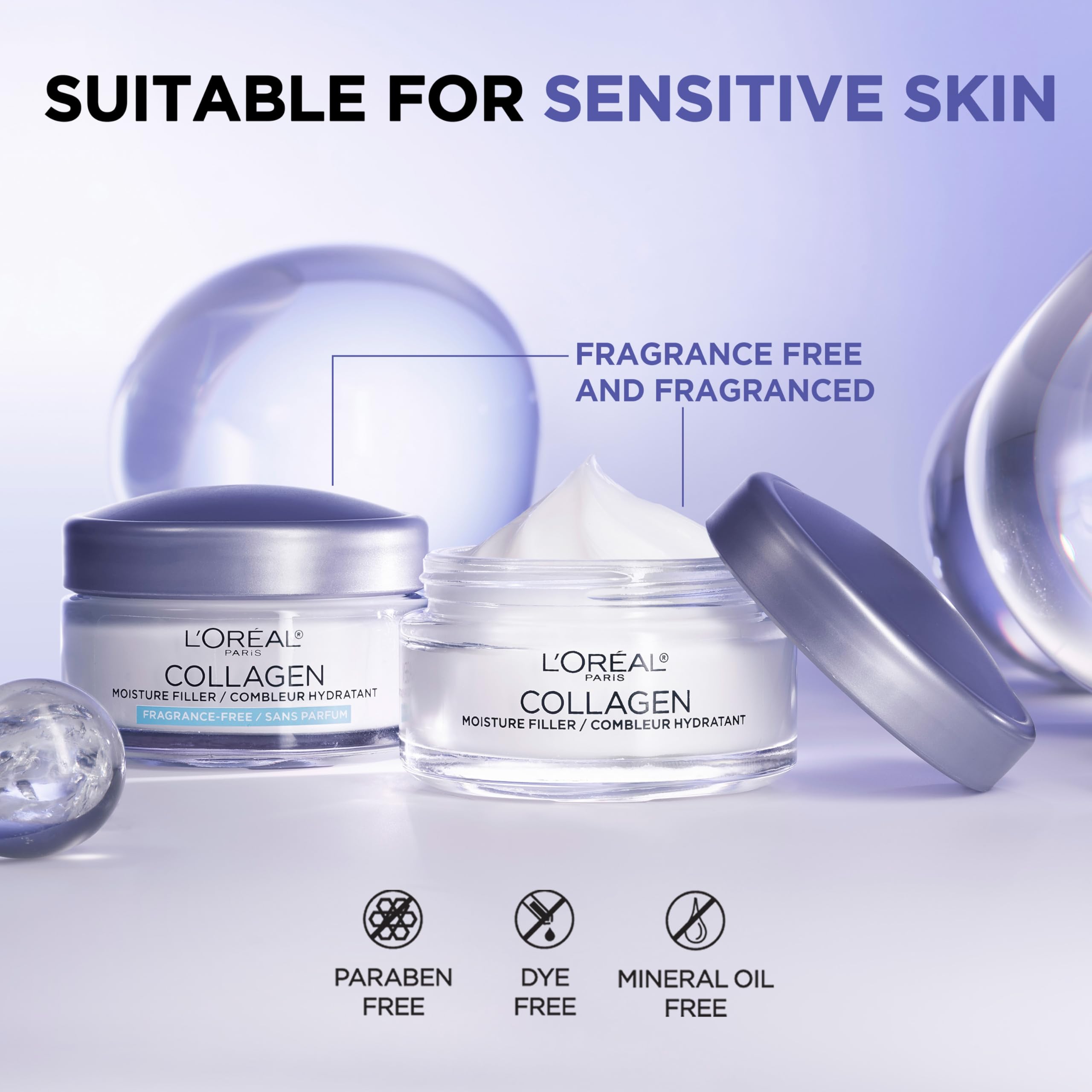 L'Oreal Paris Collagen Moisture Filler application demo for makeup-ready skin.