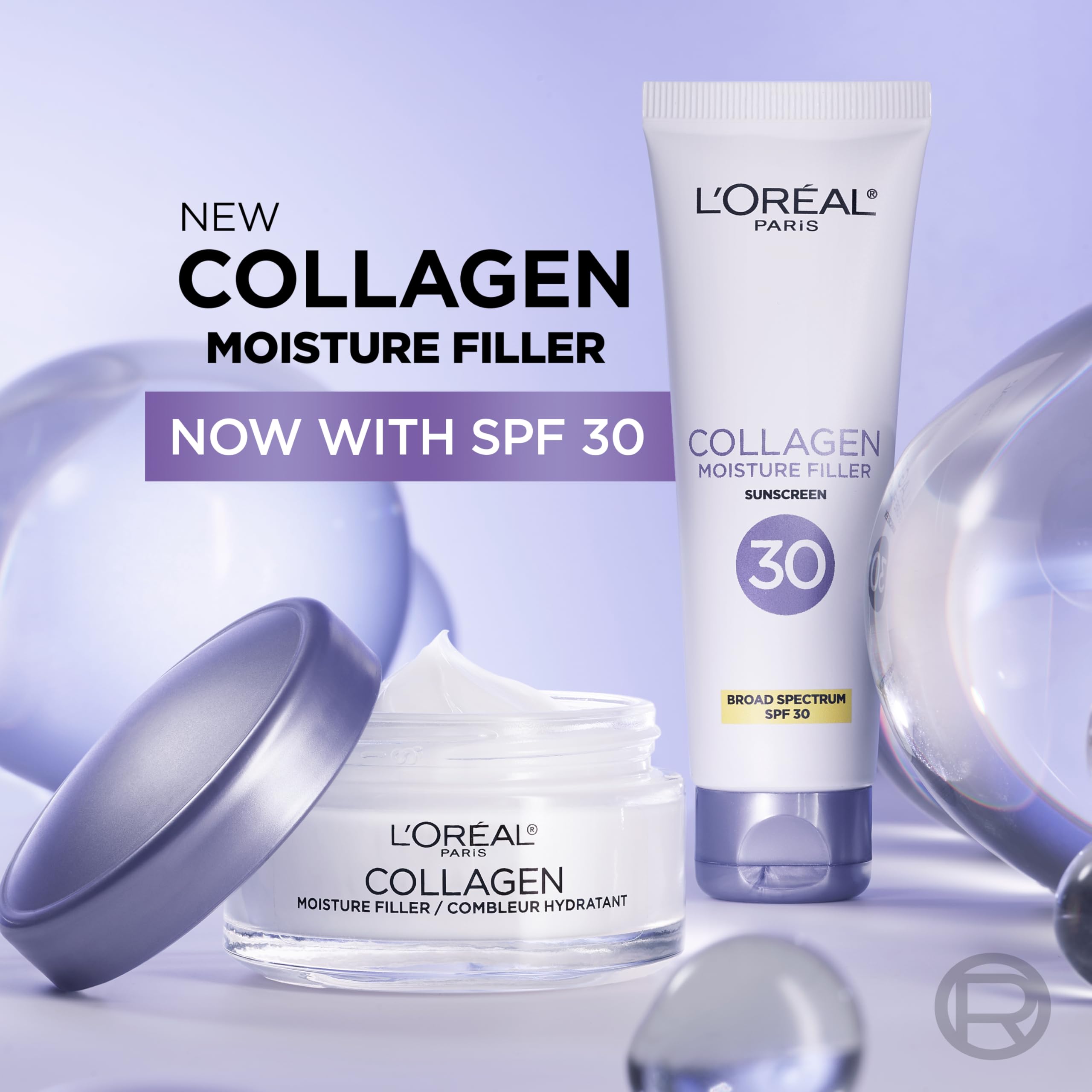 Lifestyle shot of applying L'Oreal Paris Collagen Moisture Filler in a morning routine.