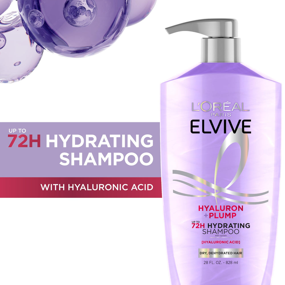 L'Oreal Paris Elvive Hyaluron Plump conditioner bottle detangling and moisturizing.