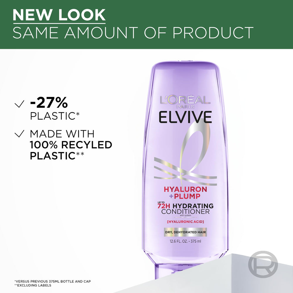 Hyaluron Plump conditioner packaging on a clean bathroom shelf.