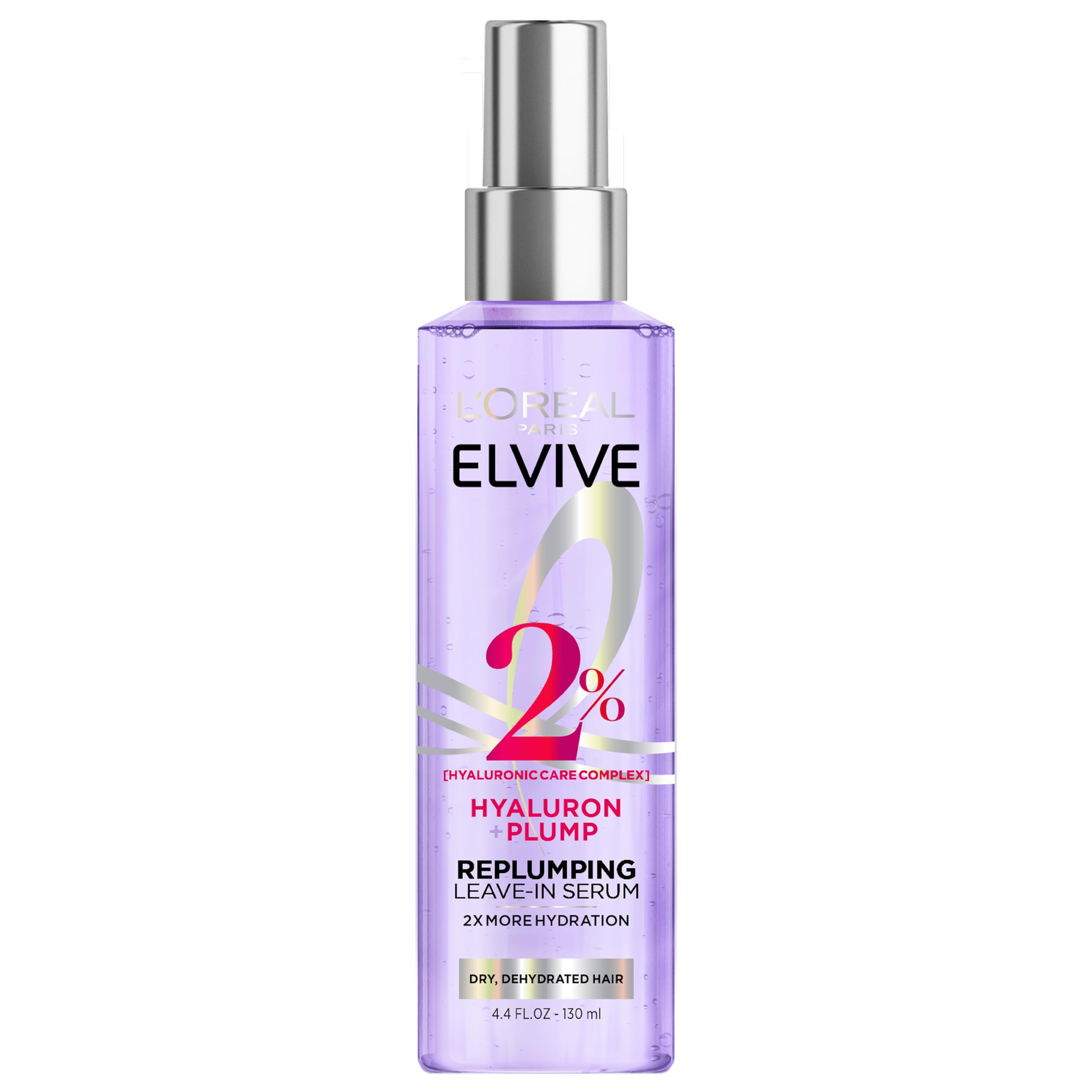 L'Oreal Paris Elvive Hyaluron Plump serum bottle providing daily moisture for dry hair.