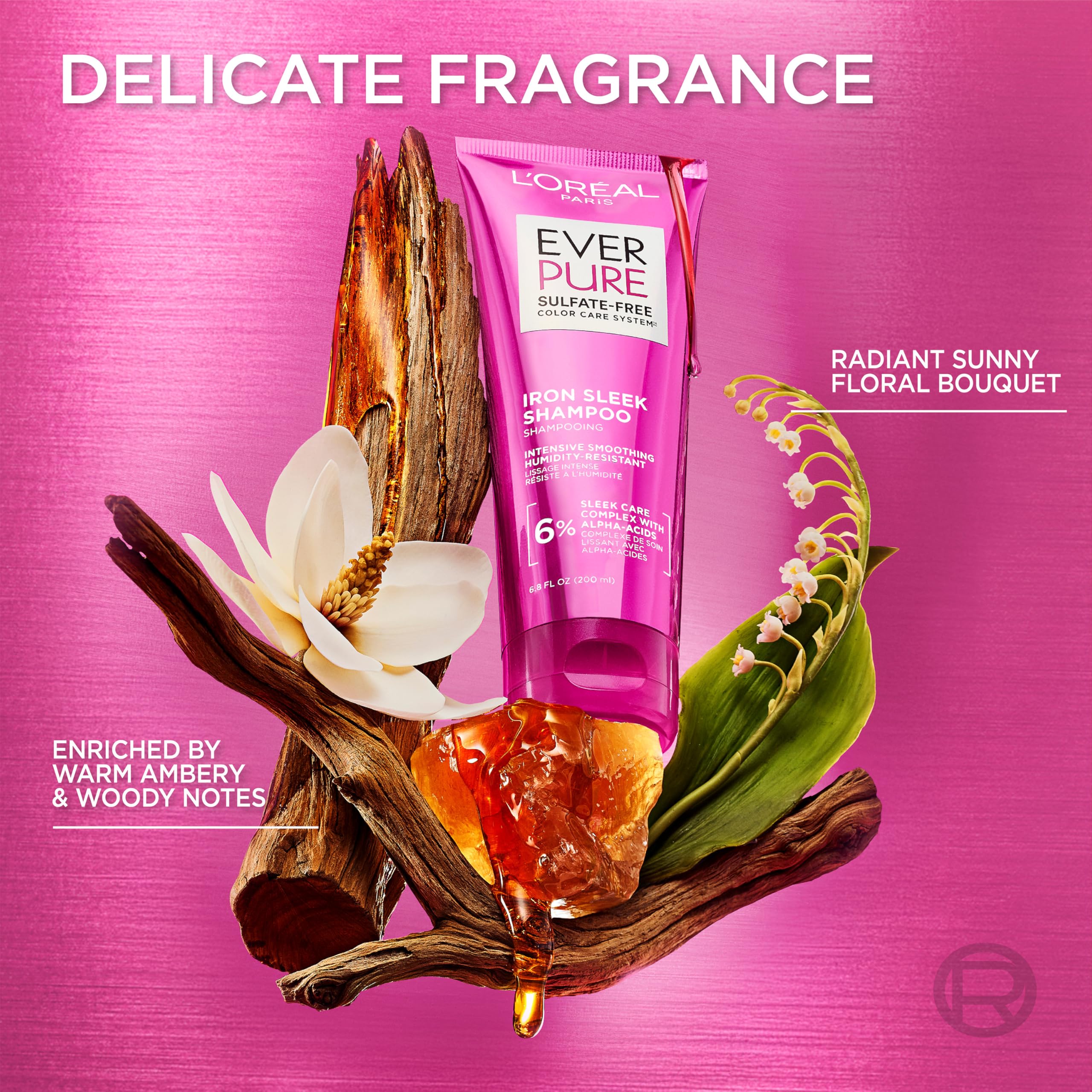 L'Oreal Paris EverPure Iron Sleek Coat on damp hair ready for blow-dry to seal shine.