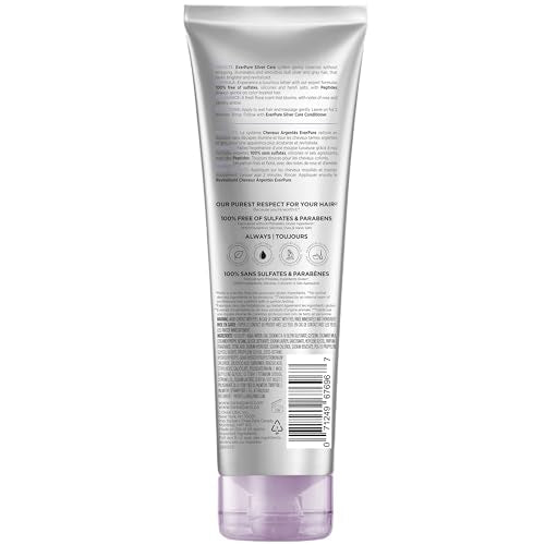 Purple shampoo and conditioner in frame offering weekly toning options