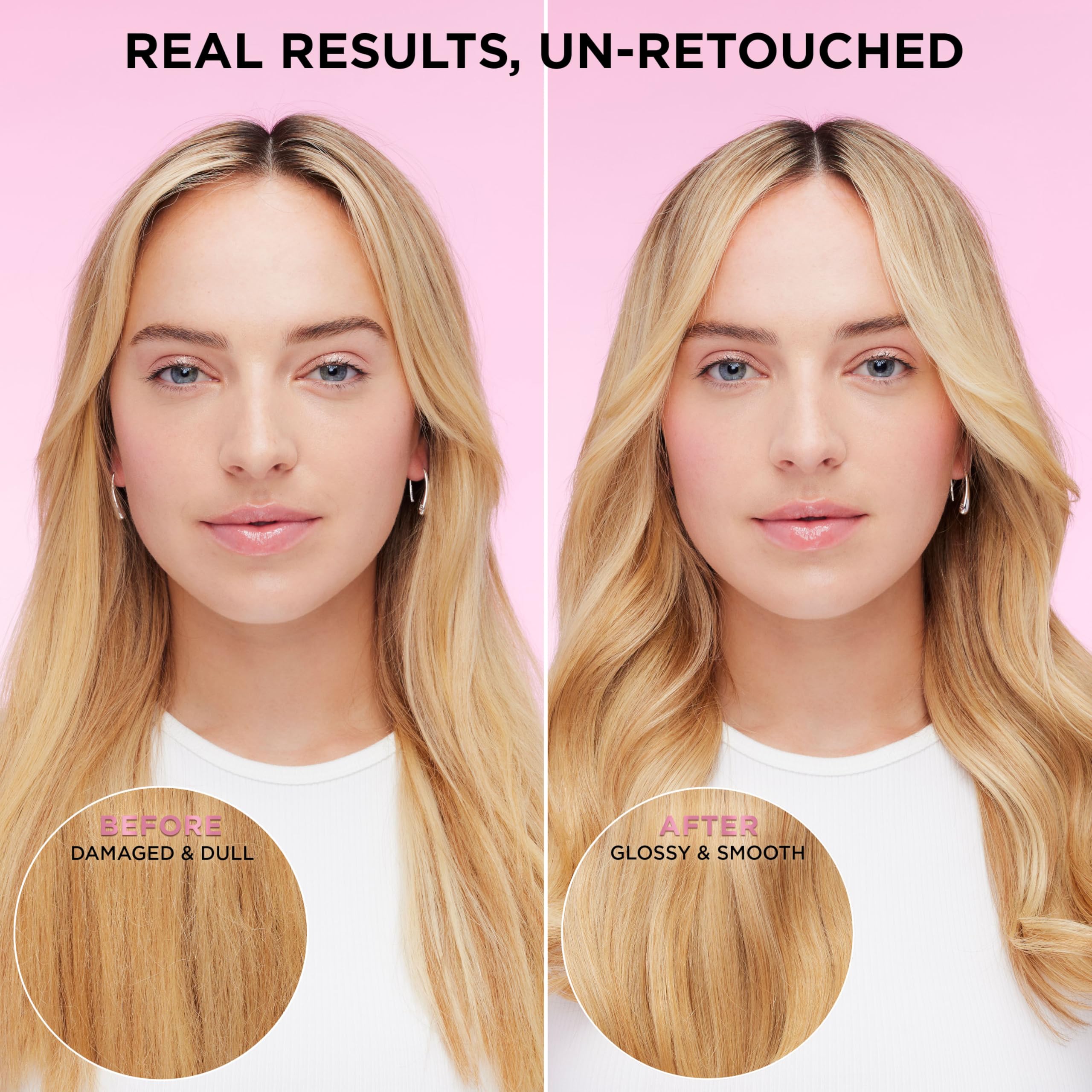 L'Oreal Paris EverPure shine reflection on hair for a lustrous finish.