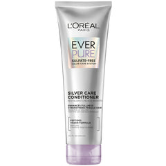L'Oreal Paris EverPure Silver Care Conditioner bottle with smooth finish for daily brightening and nourished hair.