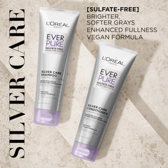L'Oreal Paris EverPure Silver Care conditioner packaging close-up emphasizing vegan formula.