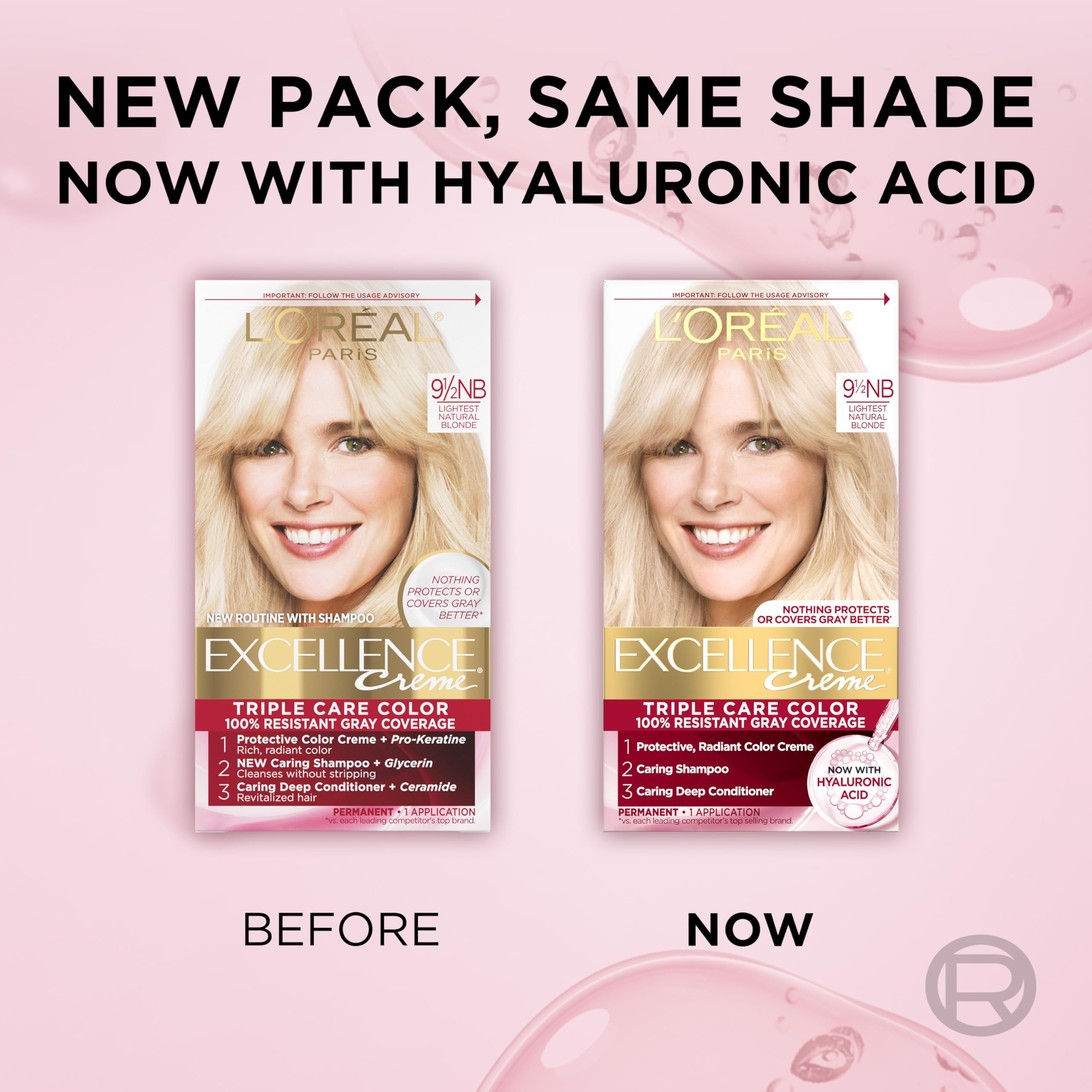 L'Oreal Paris gray coverage visual shows even color deposit.