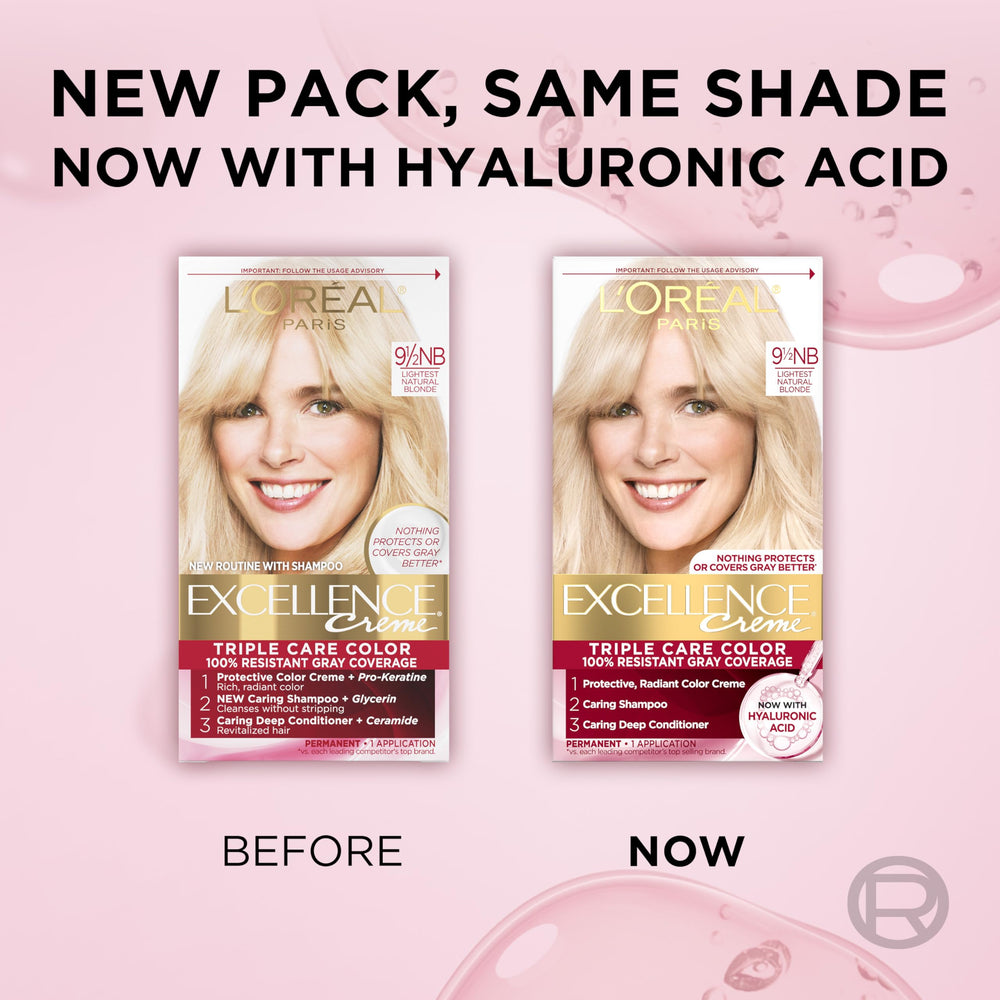 L'Oreal Paris gray coverage visual shows even color deposit.