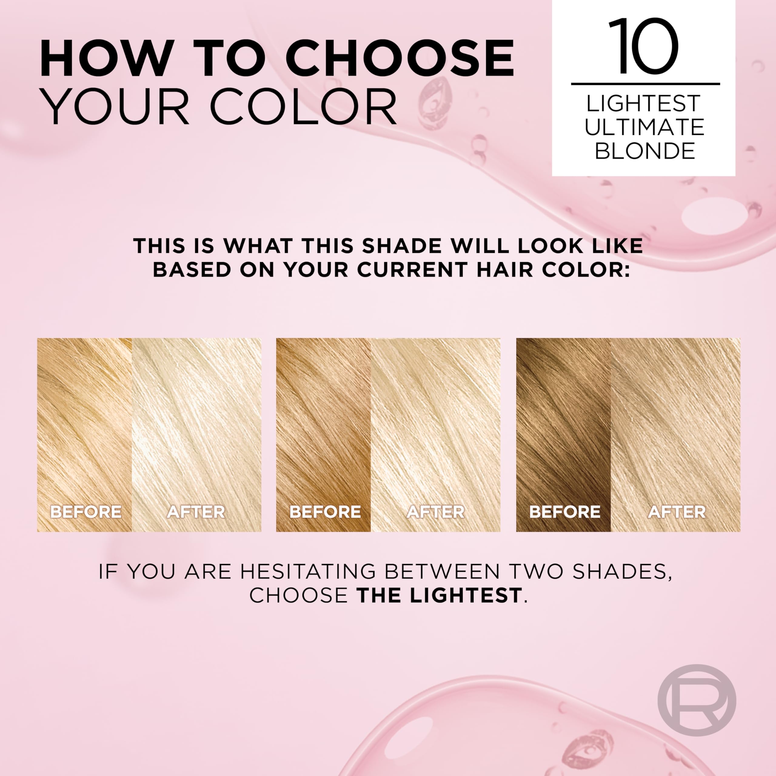 Shade 10 Ultimate Blonde swatch for a bright, cool blonde look