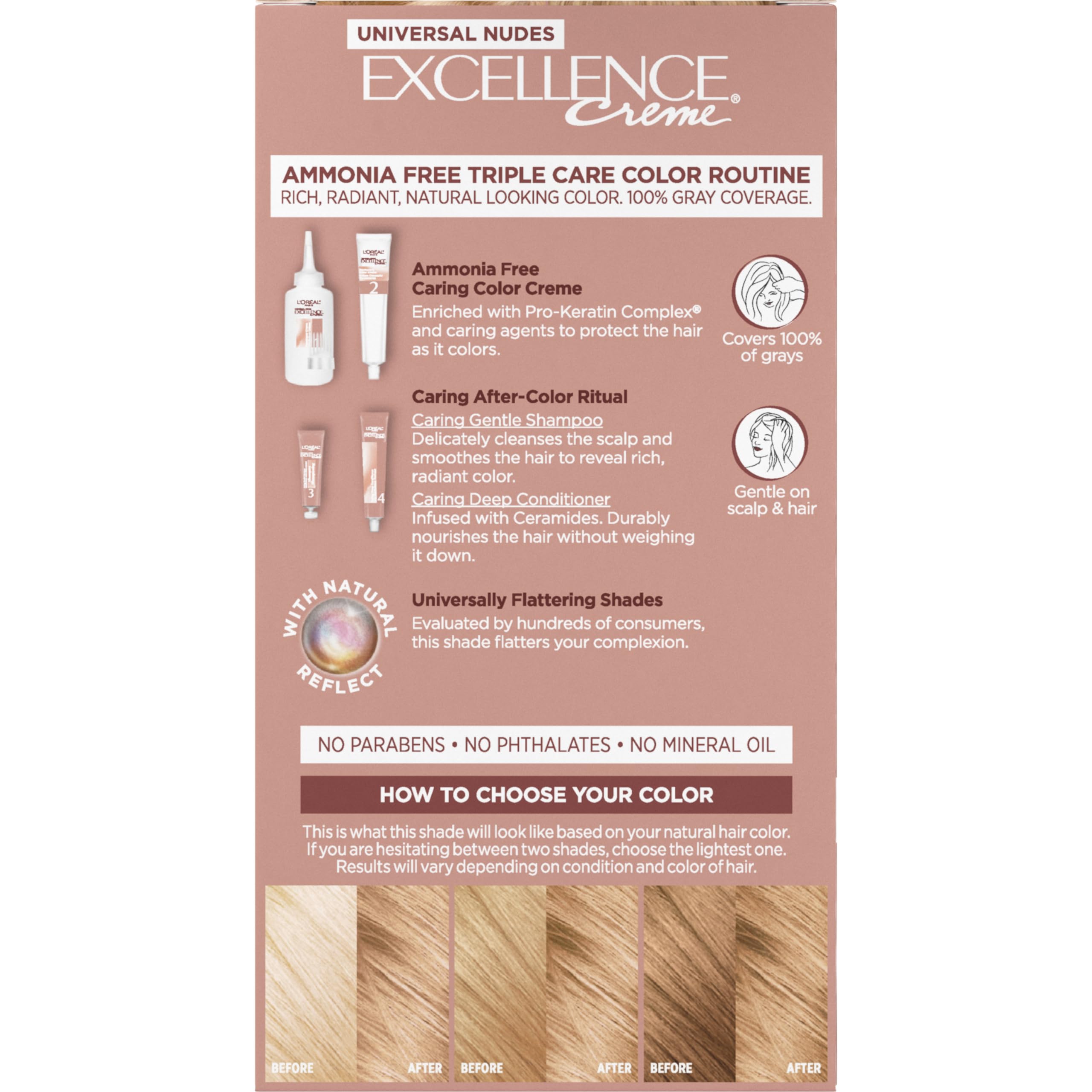 9N shade swatch set demonstrates natural light blonde result