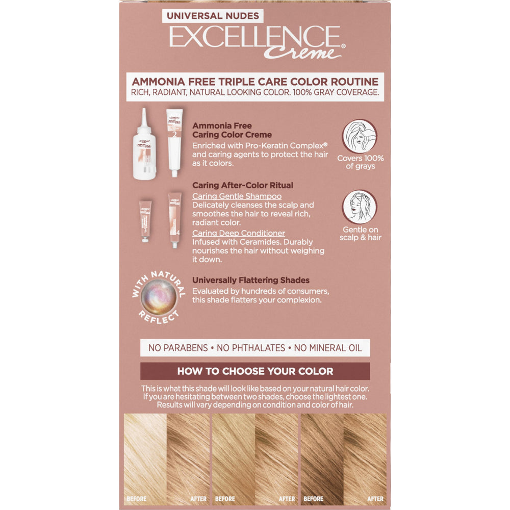 9N shade swatch set demonstrates natural light blonde result