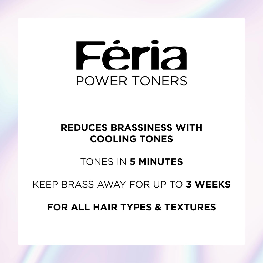 Close-up of Feria Iced Brunette toner being applied to hair.