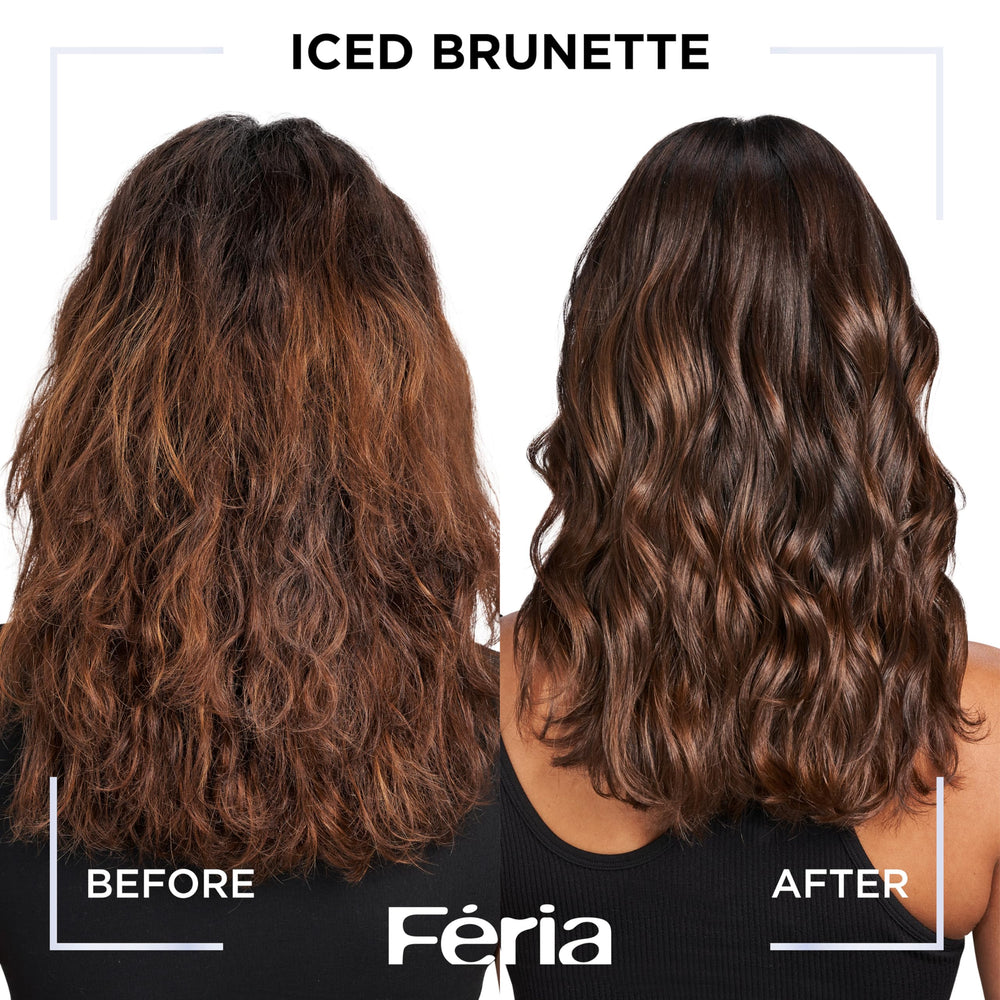 Feria Iced Brunette before and after result on brunettes with cool tones.