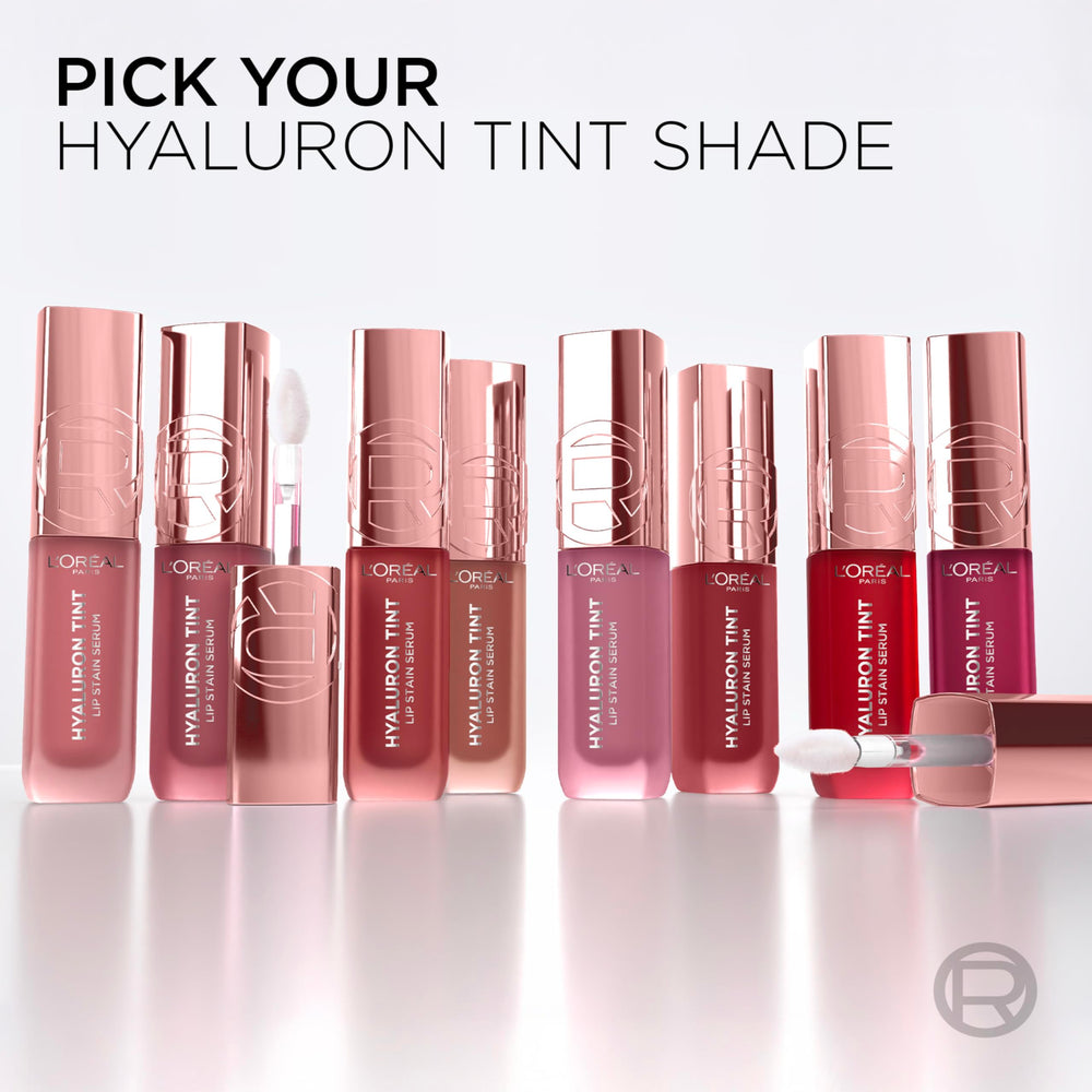 L'Oreal Paris Hyaluron Tint Lip Stain Serum Berry Jolie paired with cheek tint.