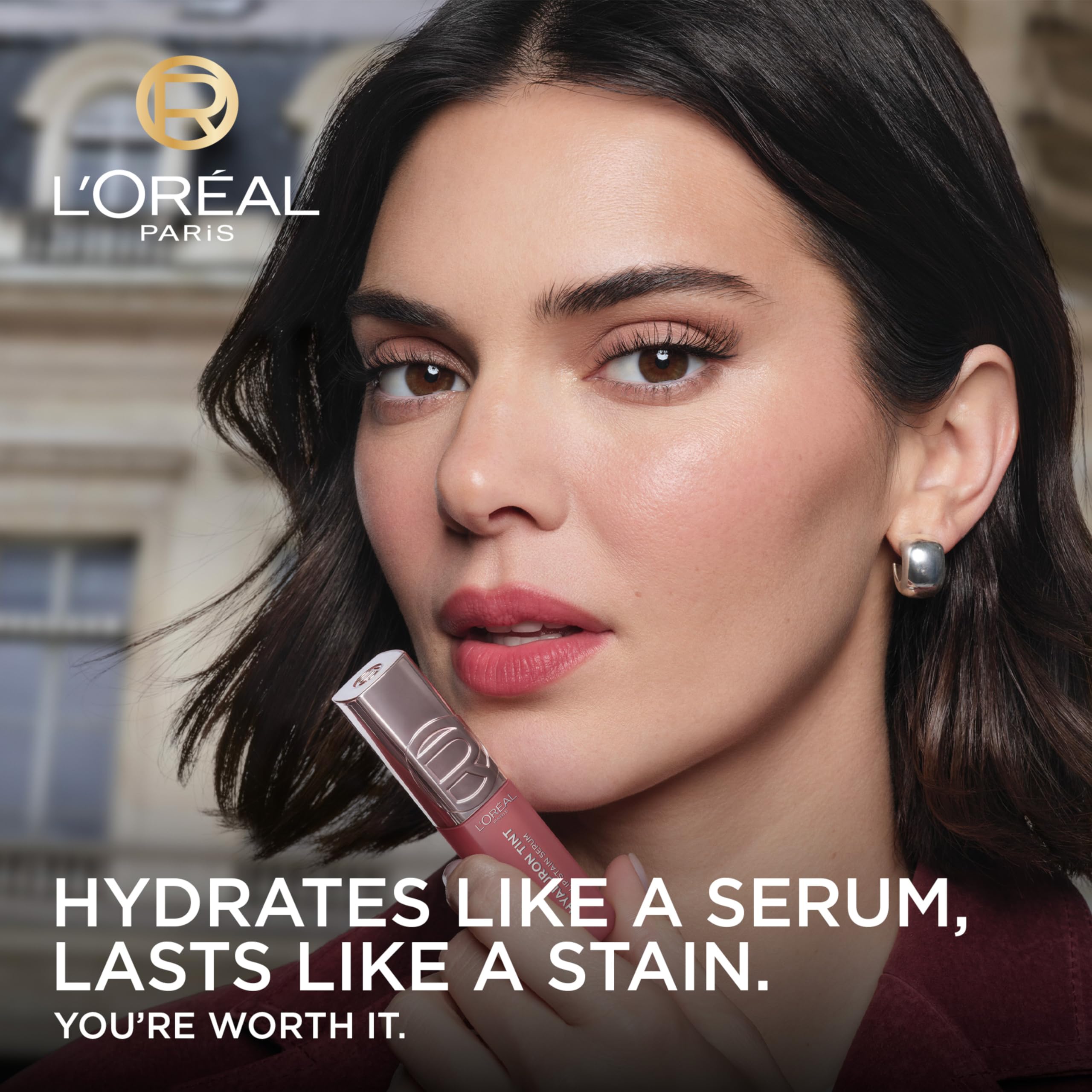 L'Oreal Paris Hyaluron Tint lip-stain swatch 521 Bordeaux with even payoff
