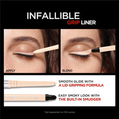 L’Oréal Paris Infallible Grip pencil swatches show hyper-pigmented shade payoff