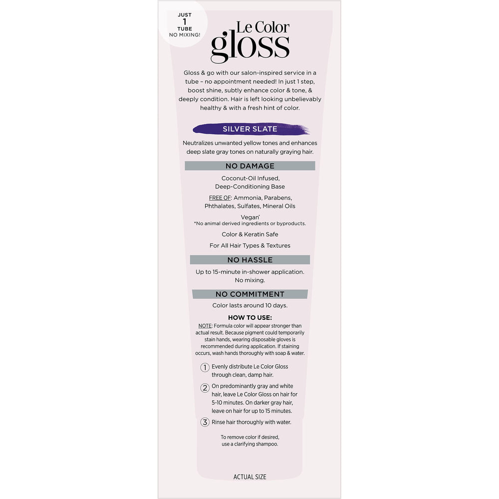 Coconut oil conditioning base visible in Le Color Gloss formula.