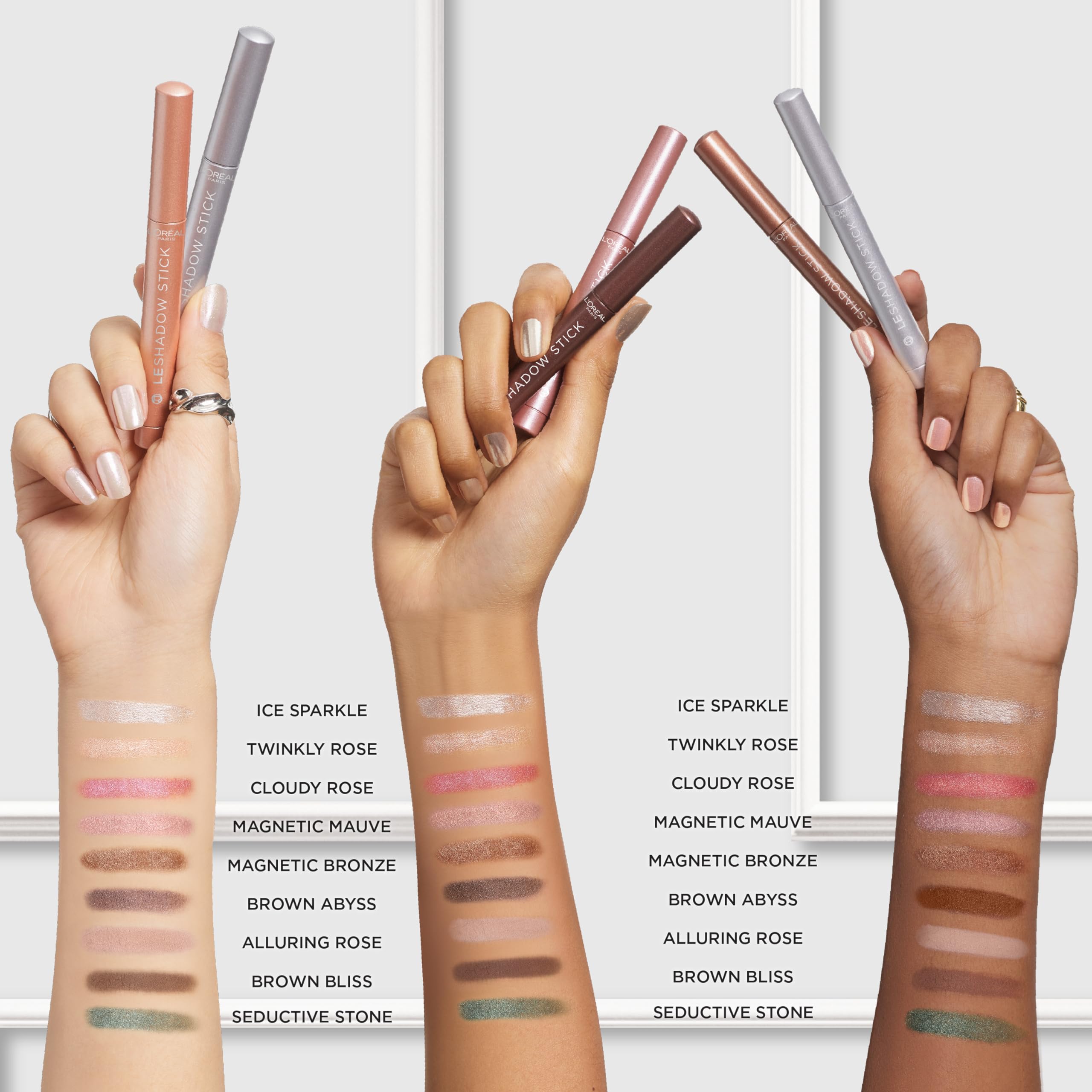 L'Oreal Paris Le Shadow Stick matte-shimmer shades provide versatile daytime to evening options.