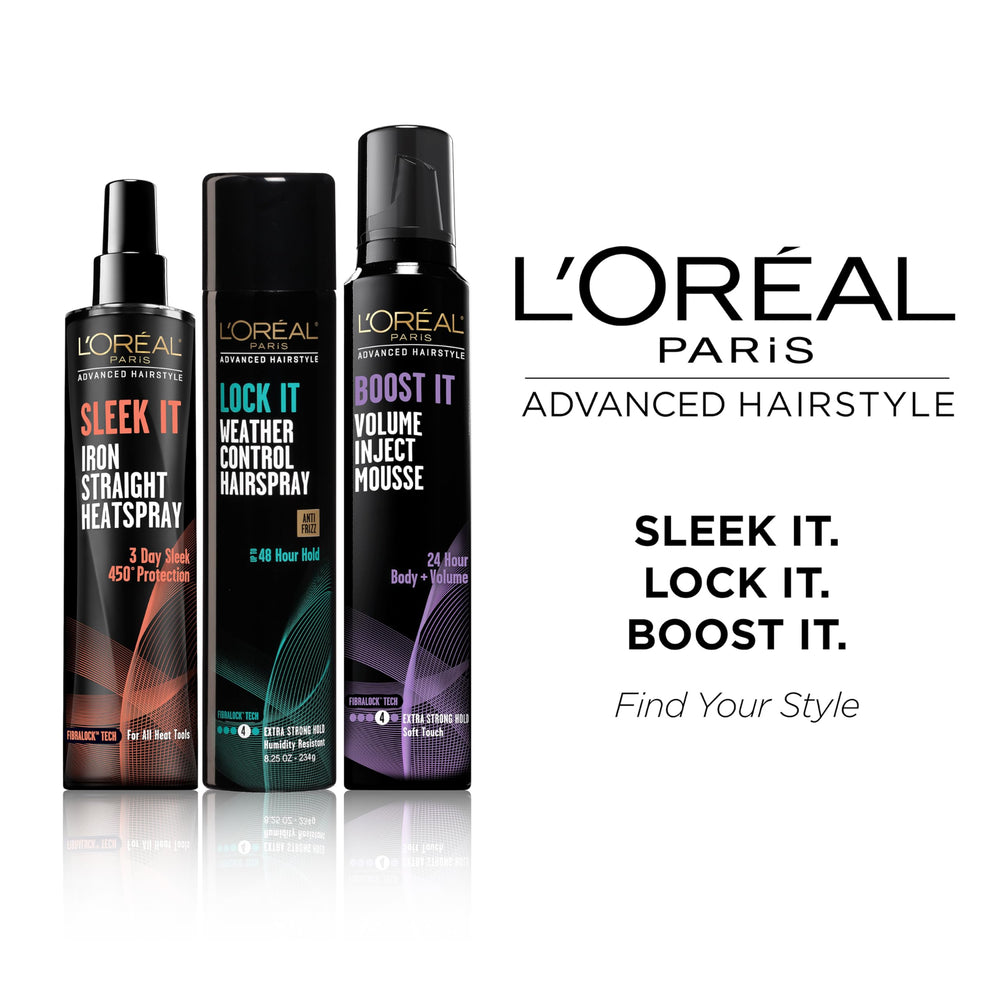 L’Oréal Paris Lock It finishing spray adds a light touch for versatile textures.