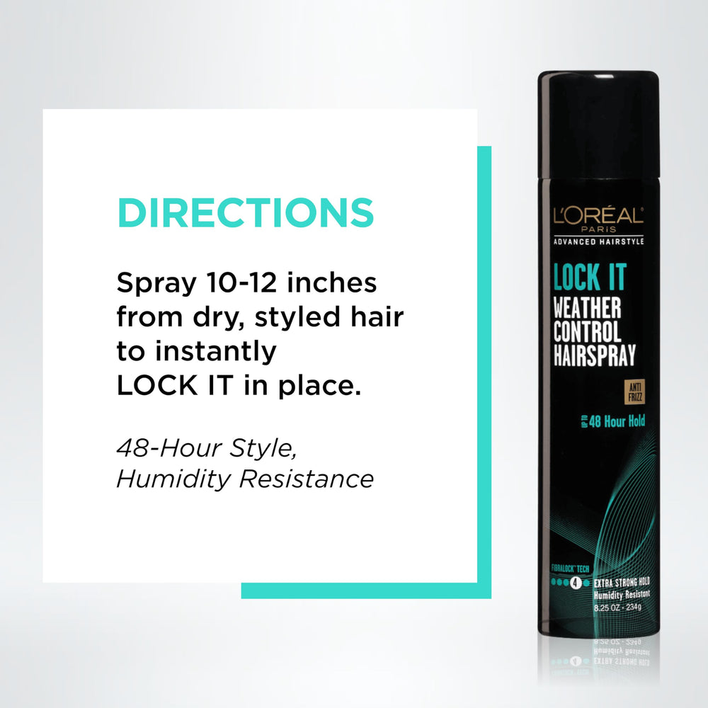 L’Oréal Paris Lock It provides humidity resistance while keeping style intact.