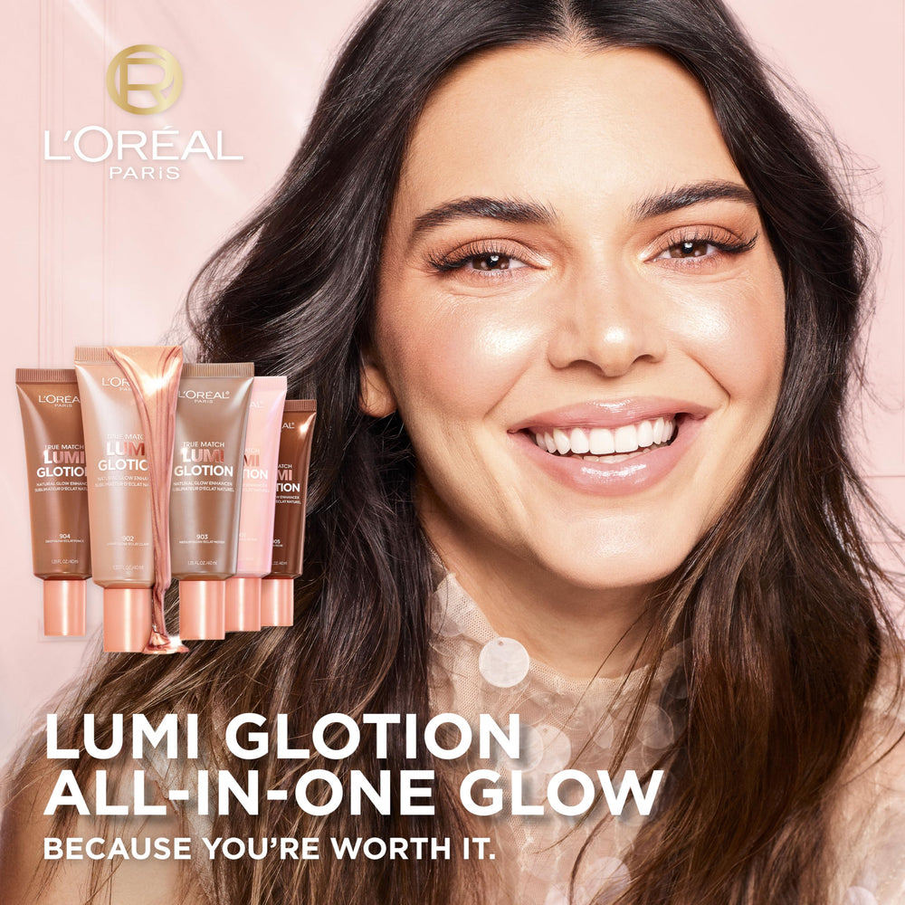 L'Oreal Paris Lumi Glotion tinted moisturizer swatch demonstrates sheer coverage with luminous tint