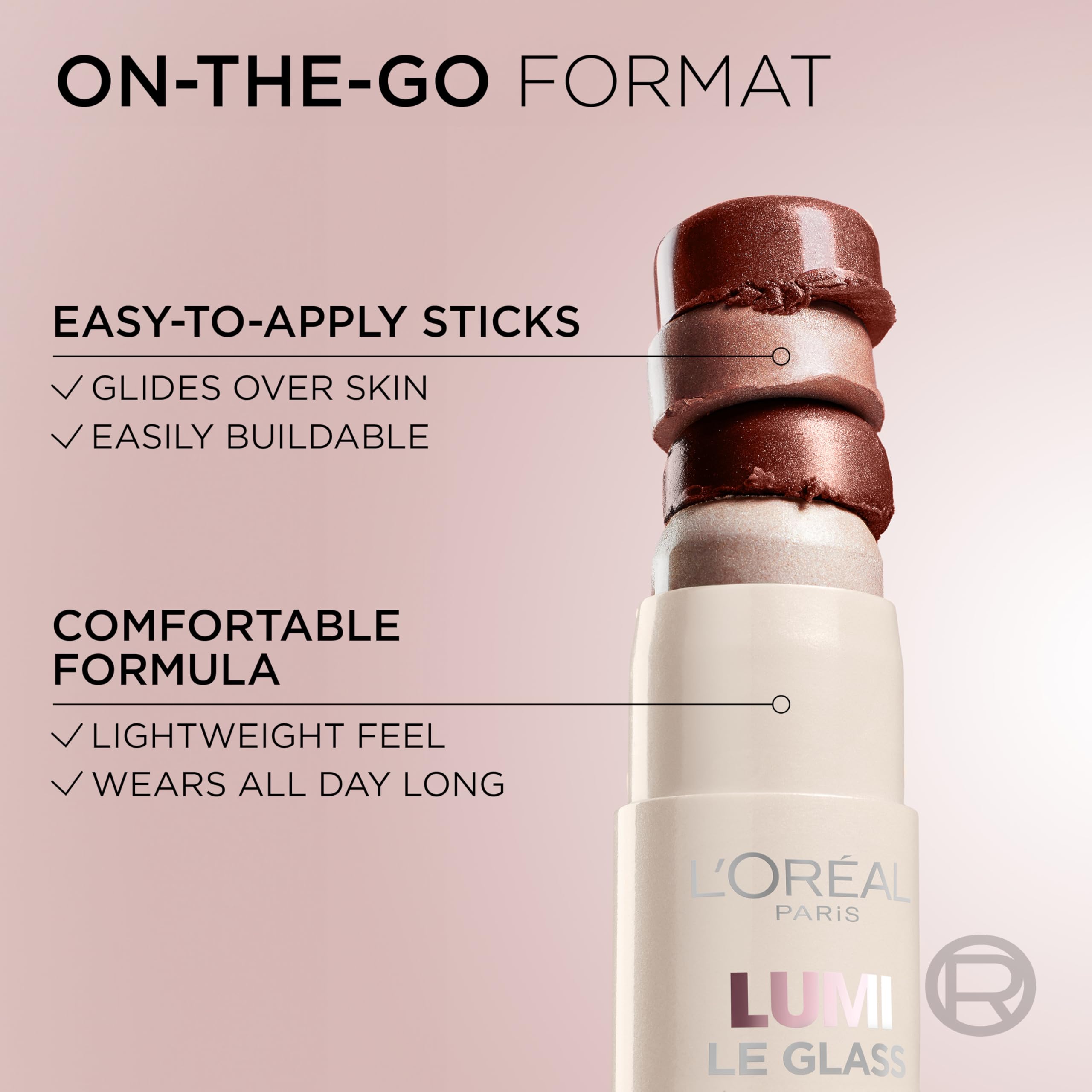 L'Oreal Paris Lumi Le Glass Stick Pink Ballet suitable for face and body highlights