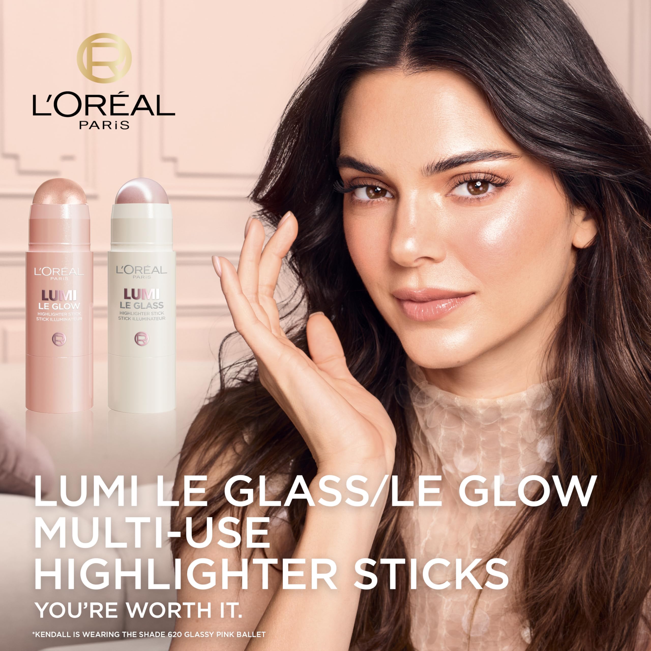 L'Oreal Paris Lumi Le Glass Stick Pink Ballet delivers a glassy finish that catches light