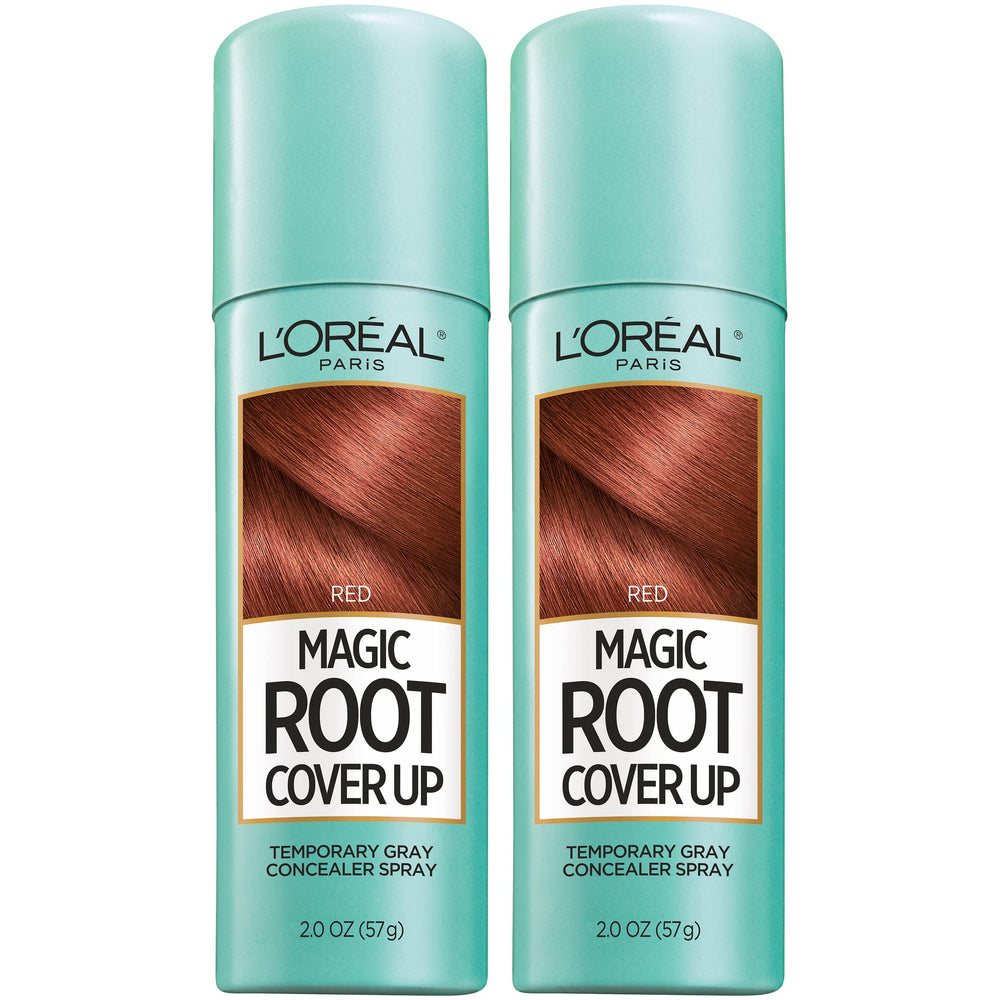 L'Oreal Paris Magic Root Cover-Up spray conceals gray roots quickly for a seamless look
