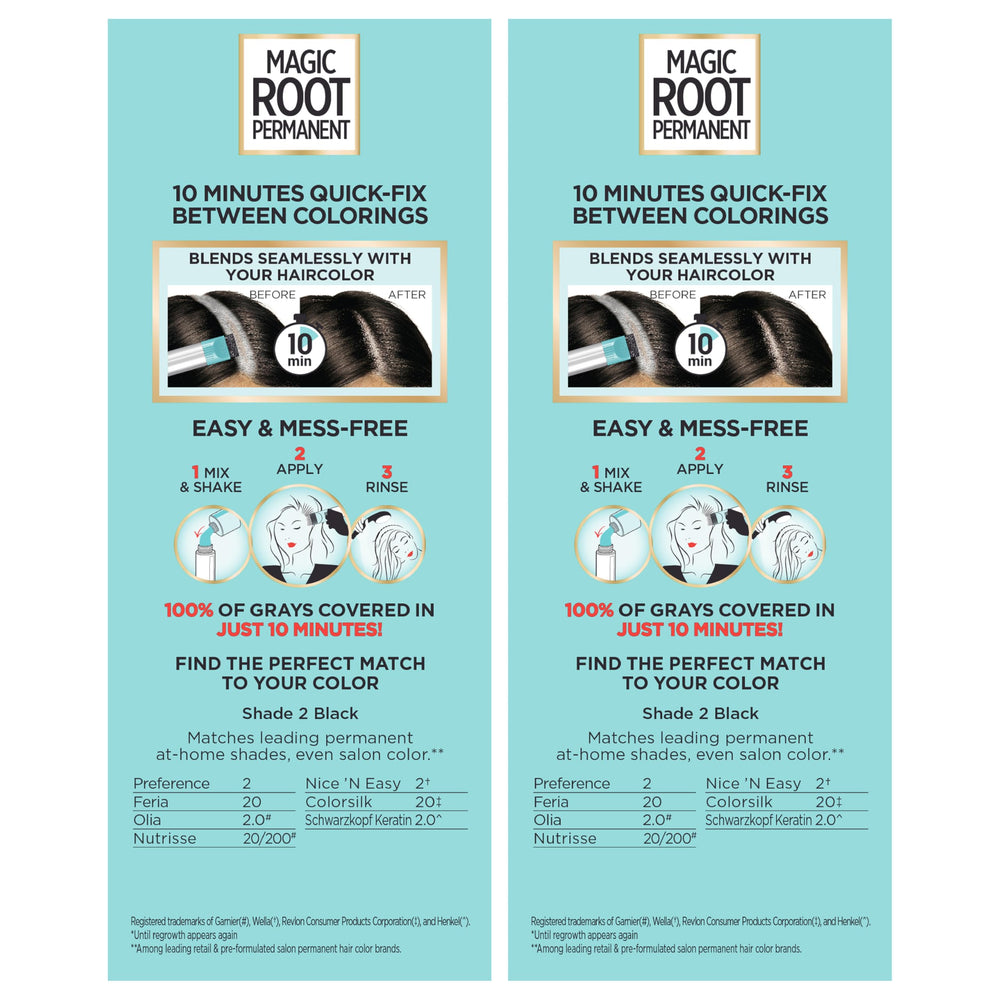 Packaging variation image showing different box designs for Magic Root Permanent.