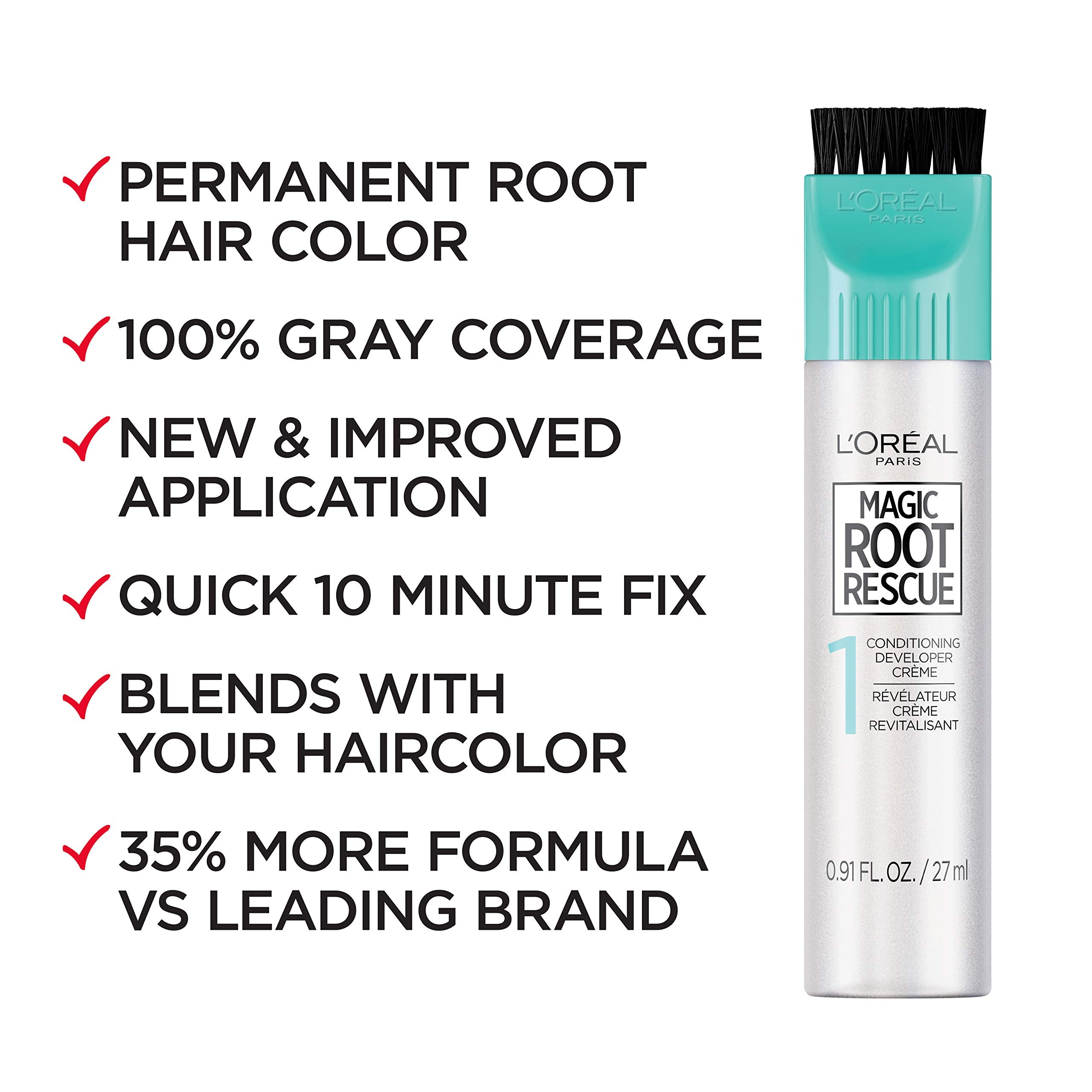 L'Oreal Paris Magic Root Permanent Hair Color 6 light brown shade blends seamlessly.