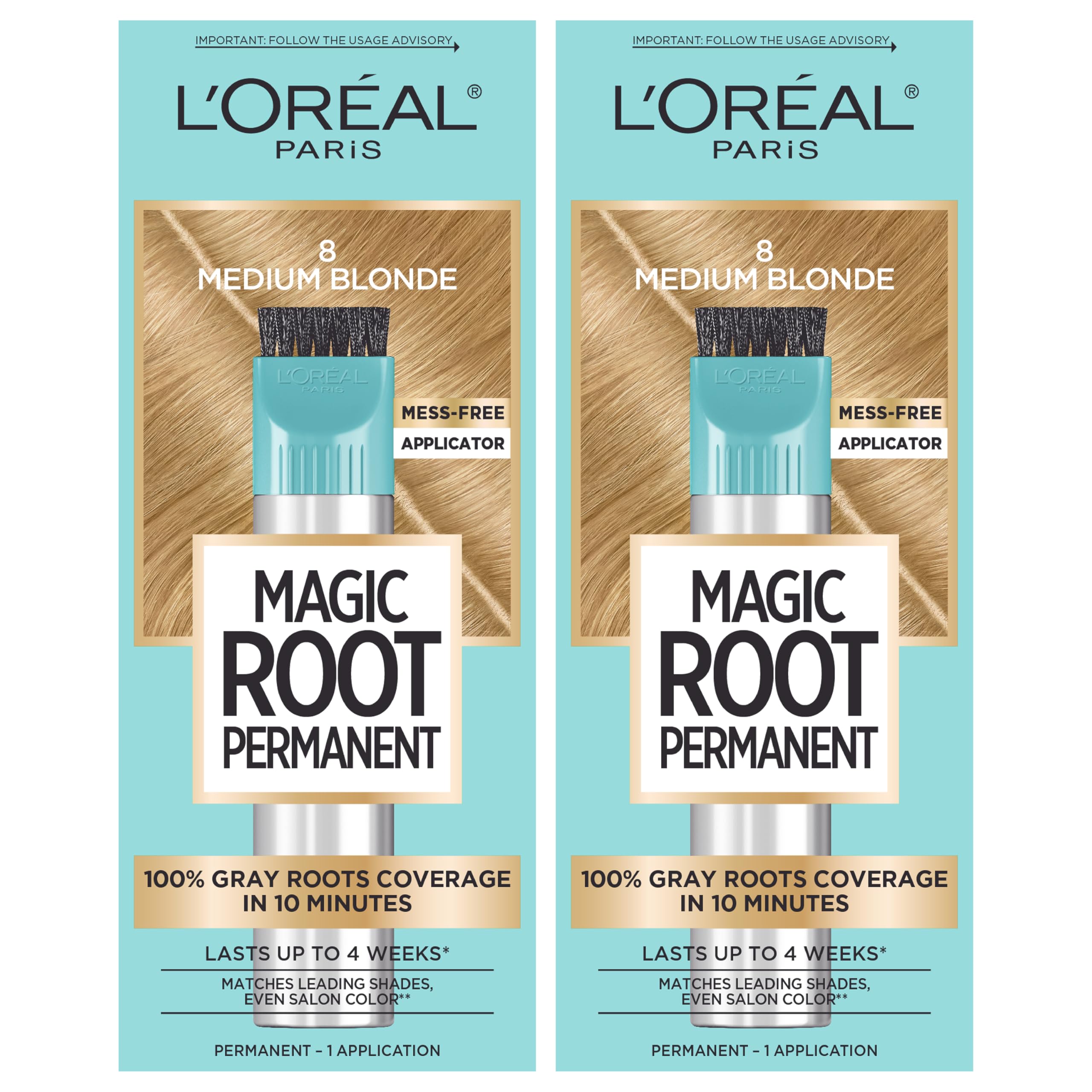 L'Oreal Paris Magic Root Permanent Hair Color quick precision brush for fast, even root touch ups.