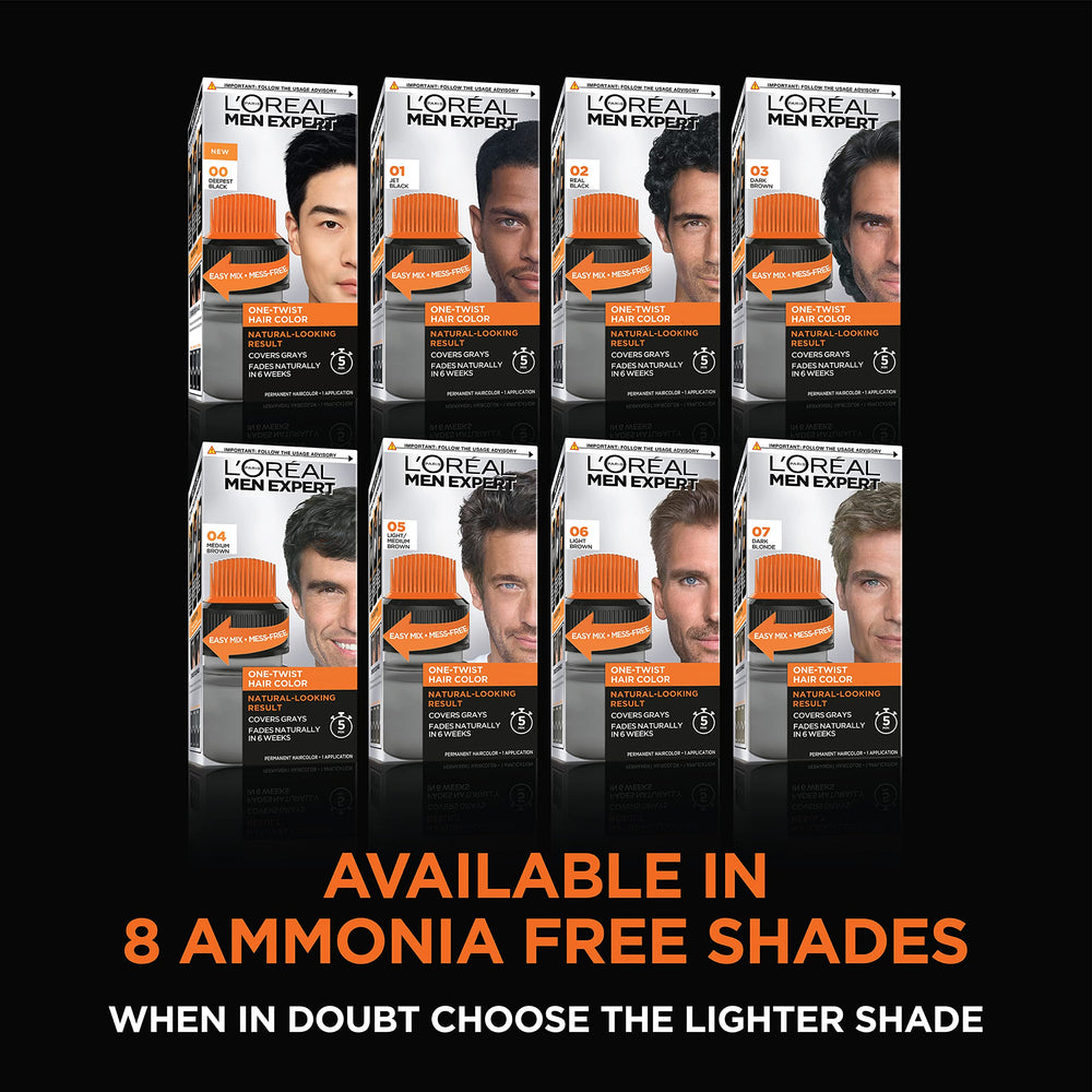 Eight natural-looking shades range for men's color options