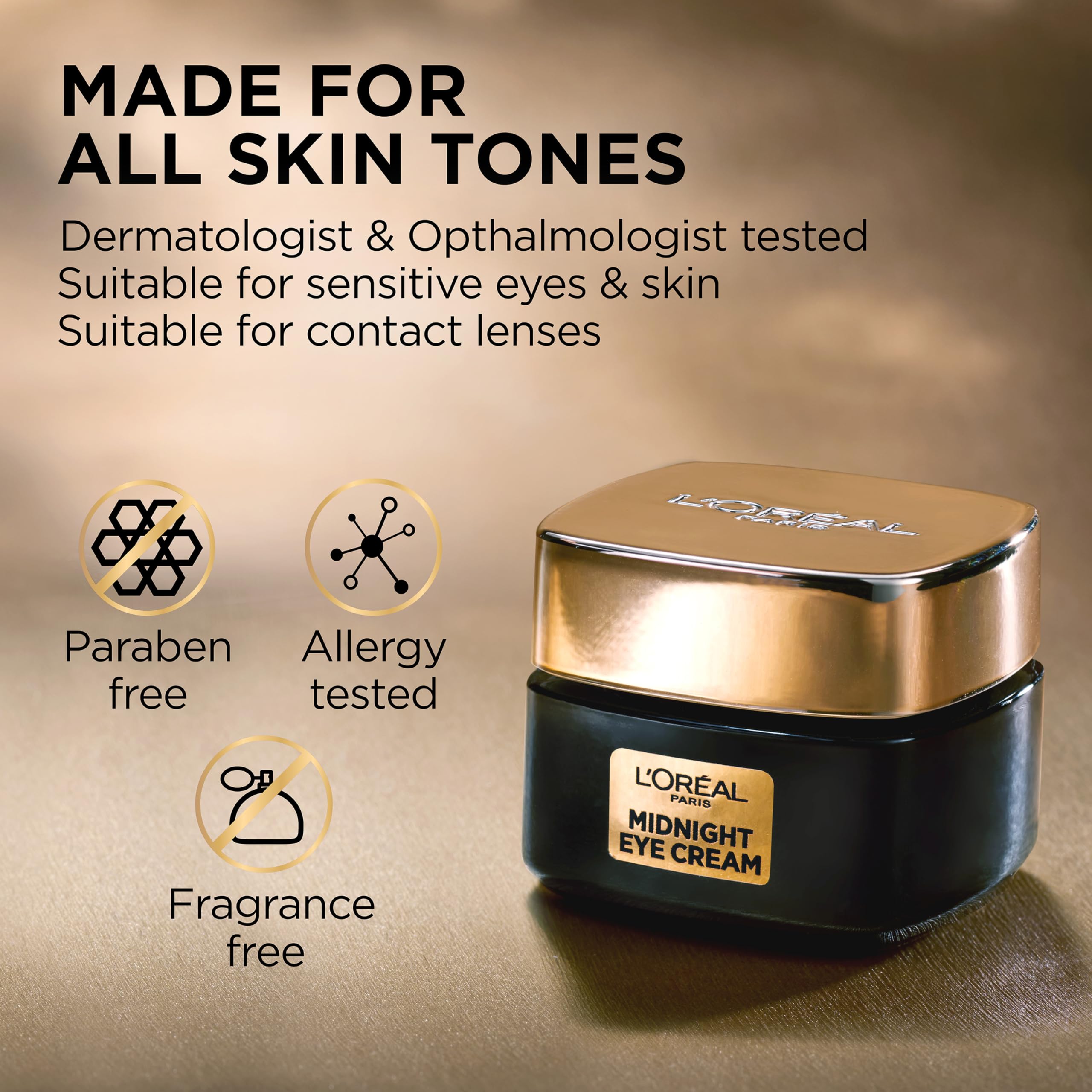 Midnight Eye Opener sample beside jar highlights antioxidant Vitamin E benefits