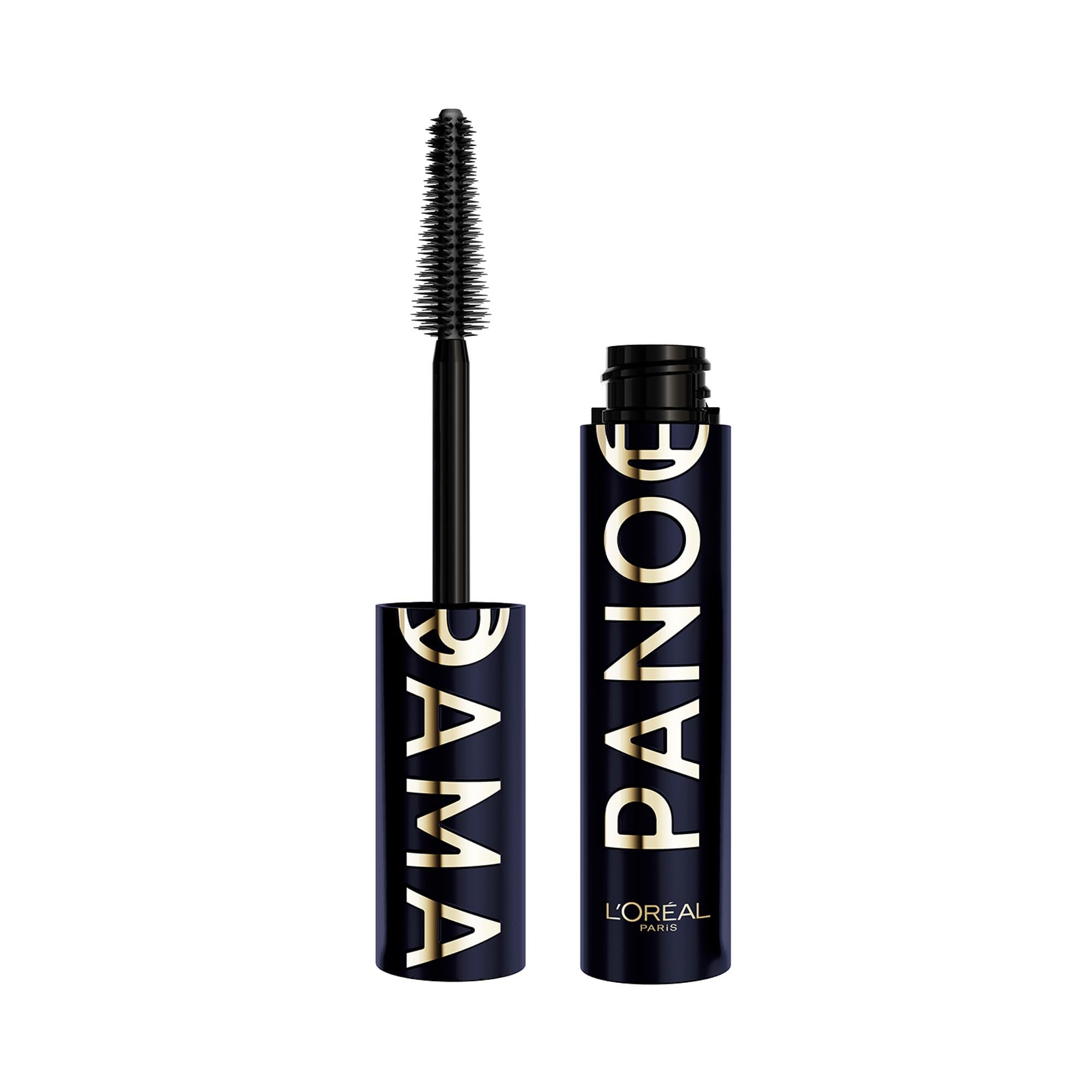 L'Oreal Paris Panorama Mascara Blue Suede enhances eye color with vibrant lashes.
