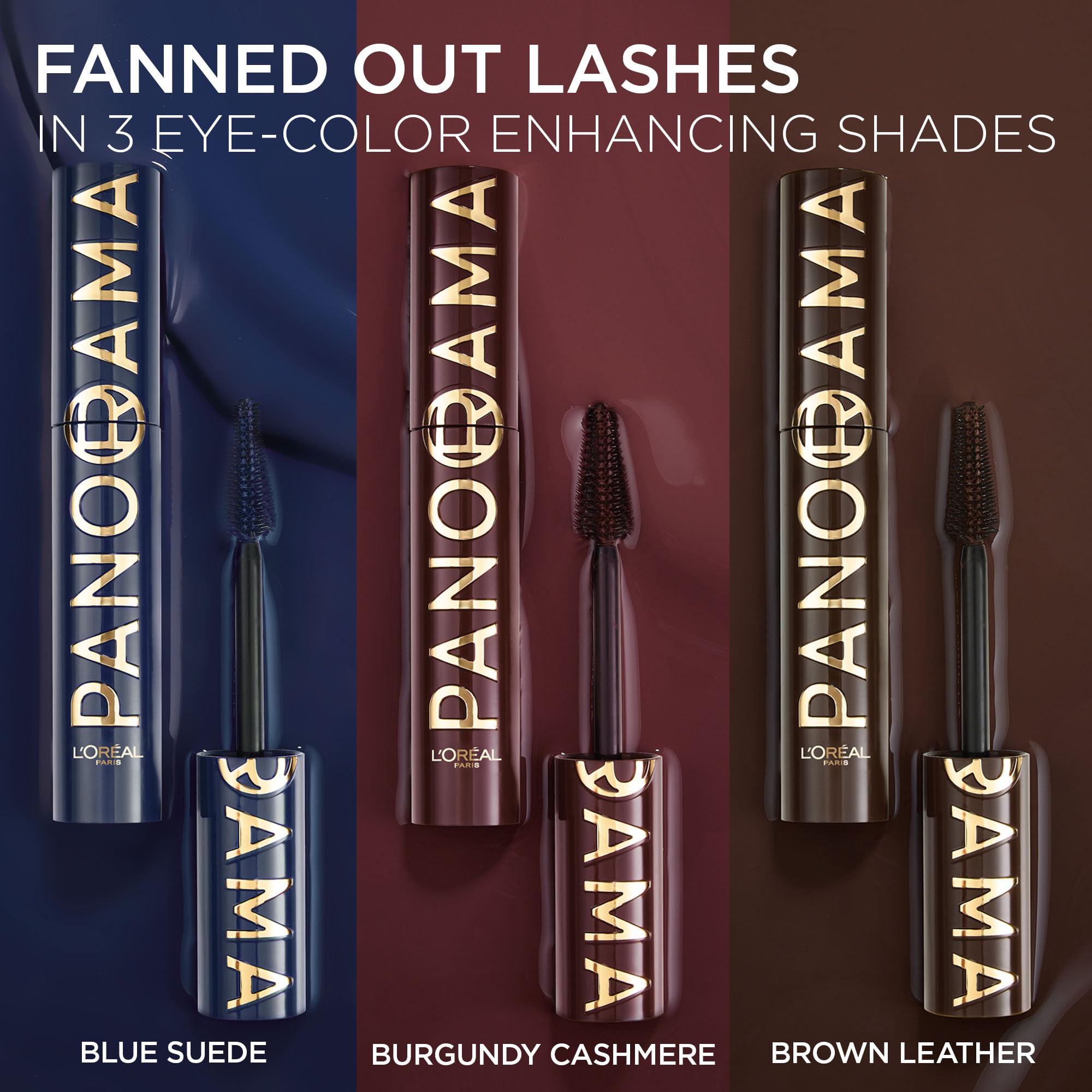 L'Oreal Paris Panorama Mascara shade enhances eye color for brighter, more defined eyes.